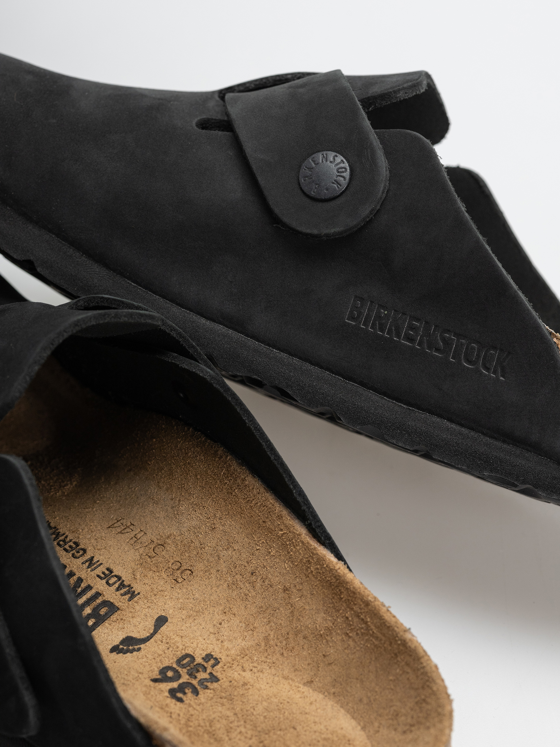 Шльопанці Birkenstock Boston Wire Buckle Nubuck Leather Narrow (black)
