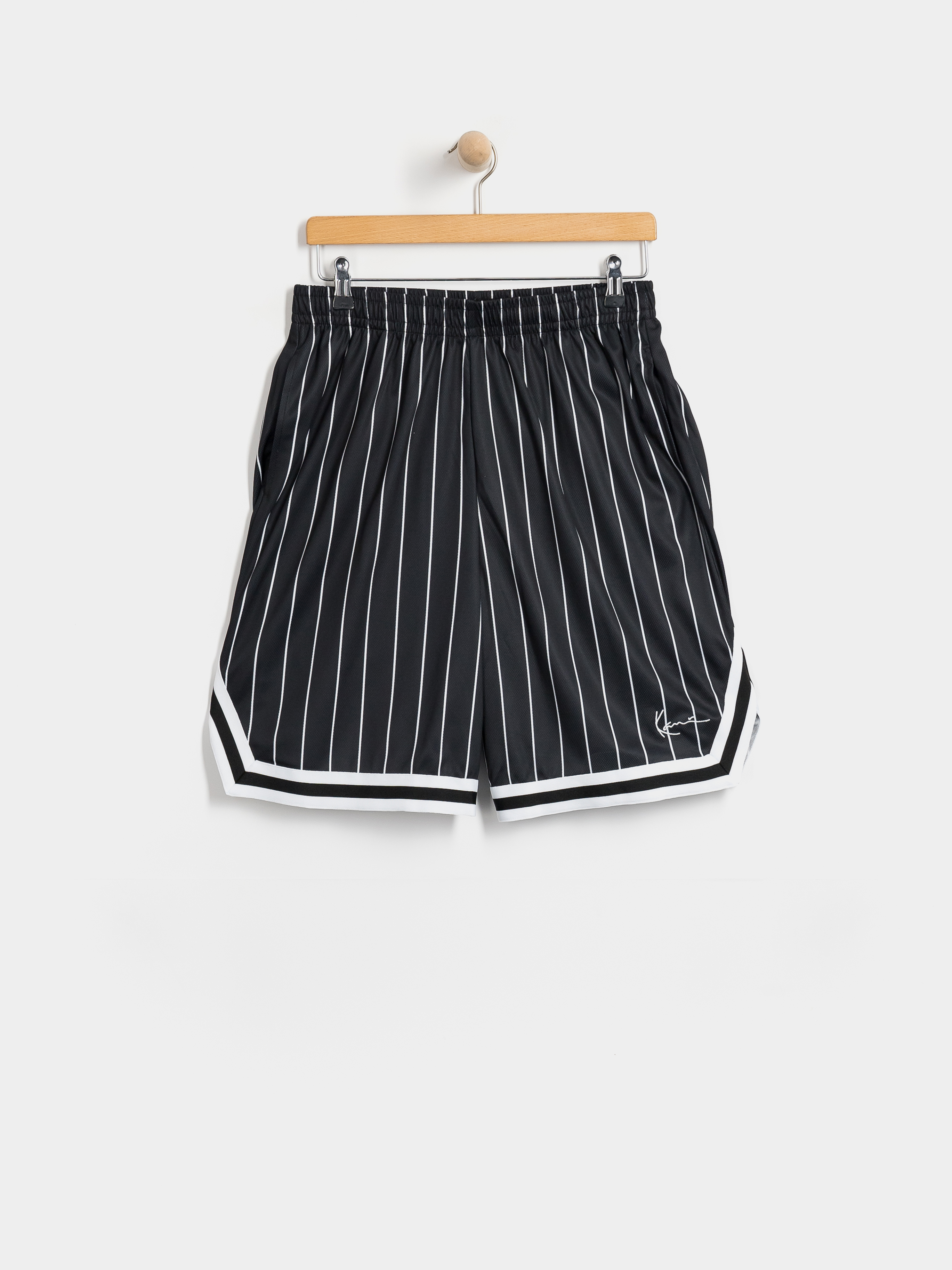 u0428u043eu0440u0442u0438 Karl Kani Small Signature Pinstripe Mesh (black/white)