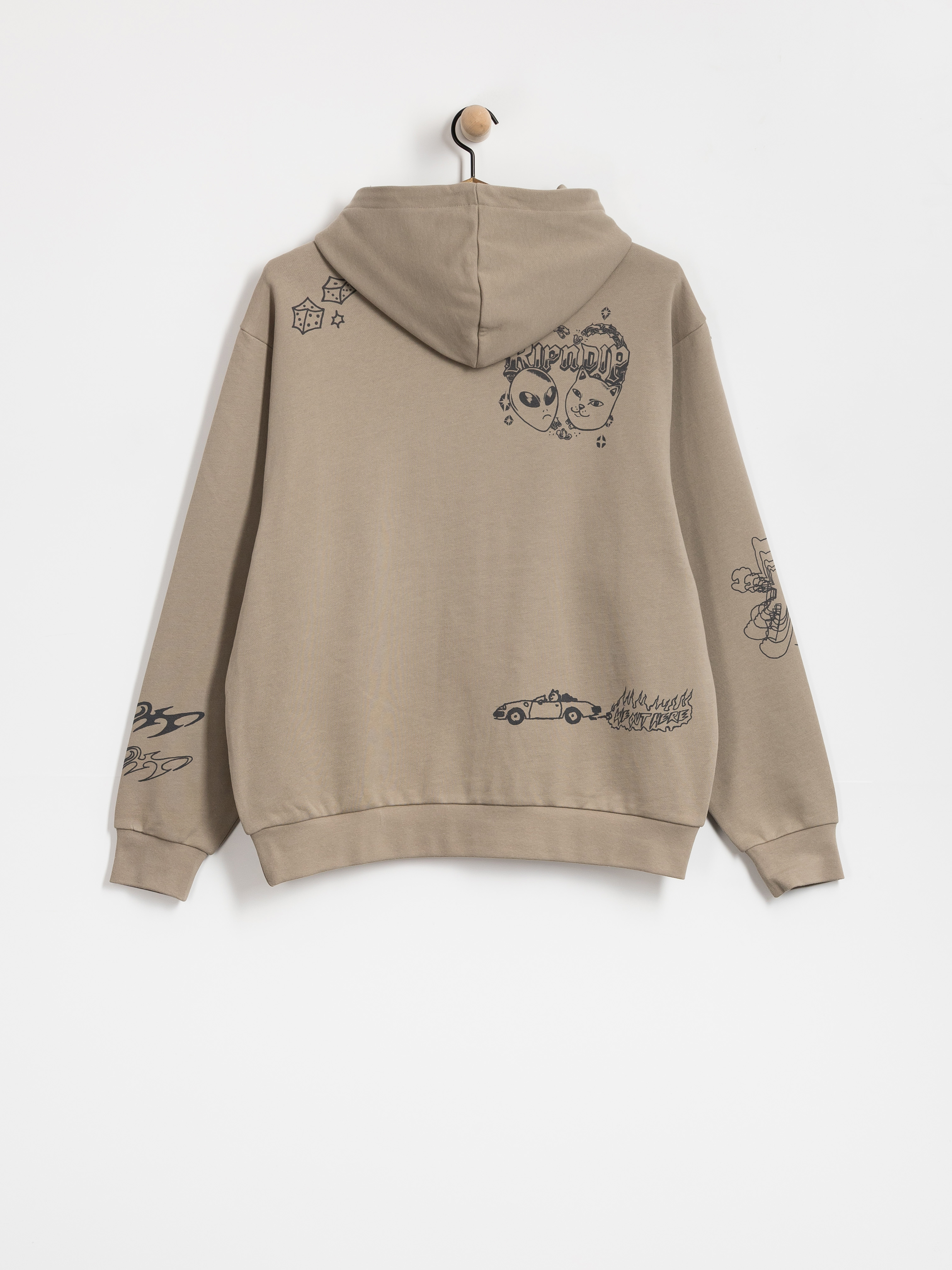 Худі RipNDip Westside Distressed HD (dark sand wash)