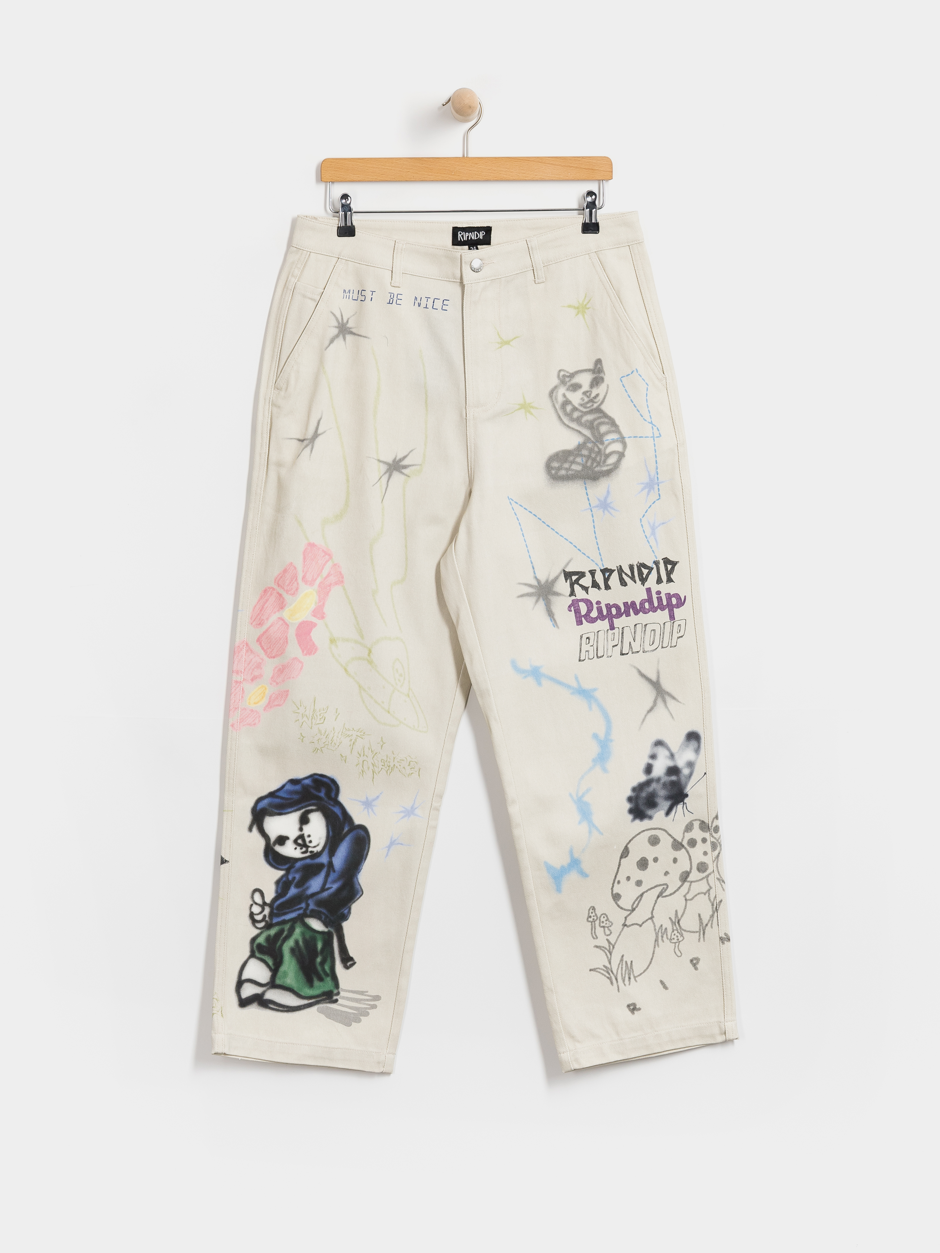Штани RipNDip Goosebumps Wide Fit (bone)
