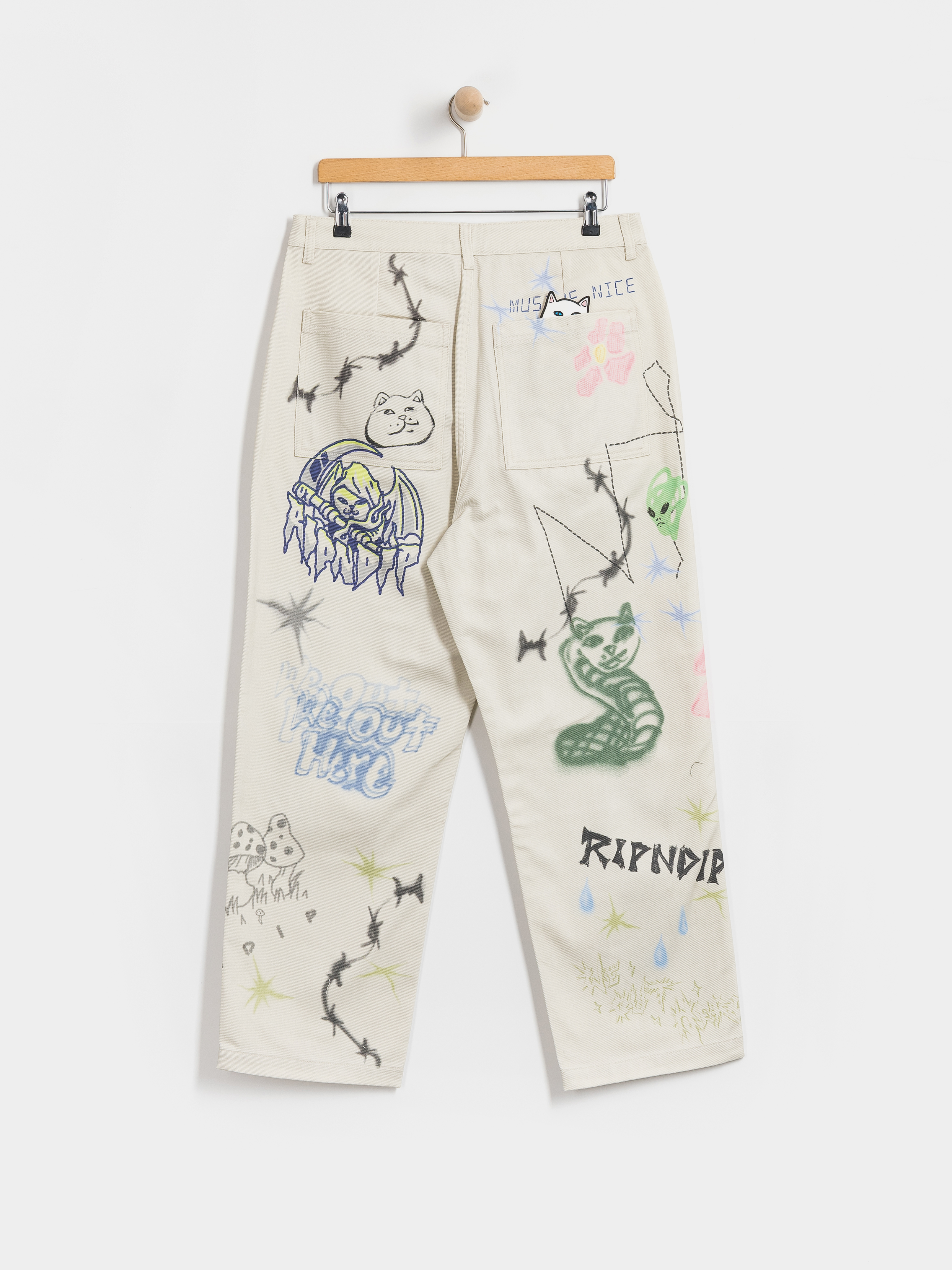 Штани RipNDip Goosebumps Wide Fit (bone)