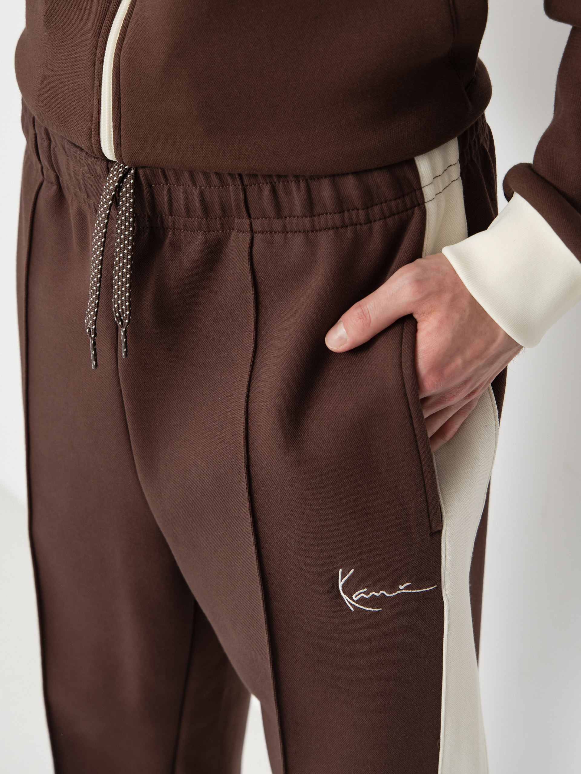 Штани Karl Kani Signature Sidestripe Pique (brown)
