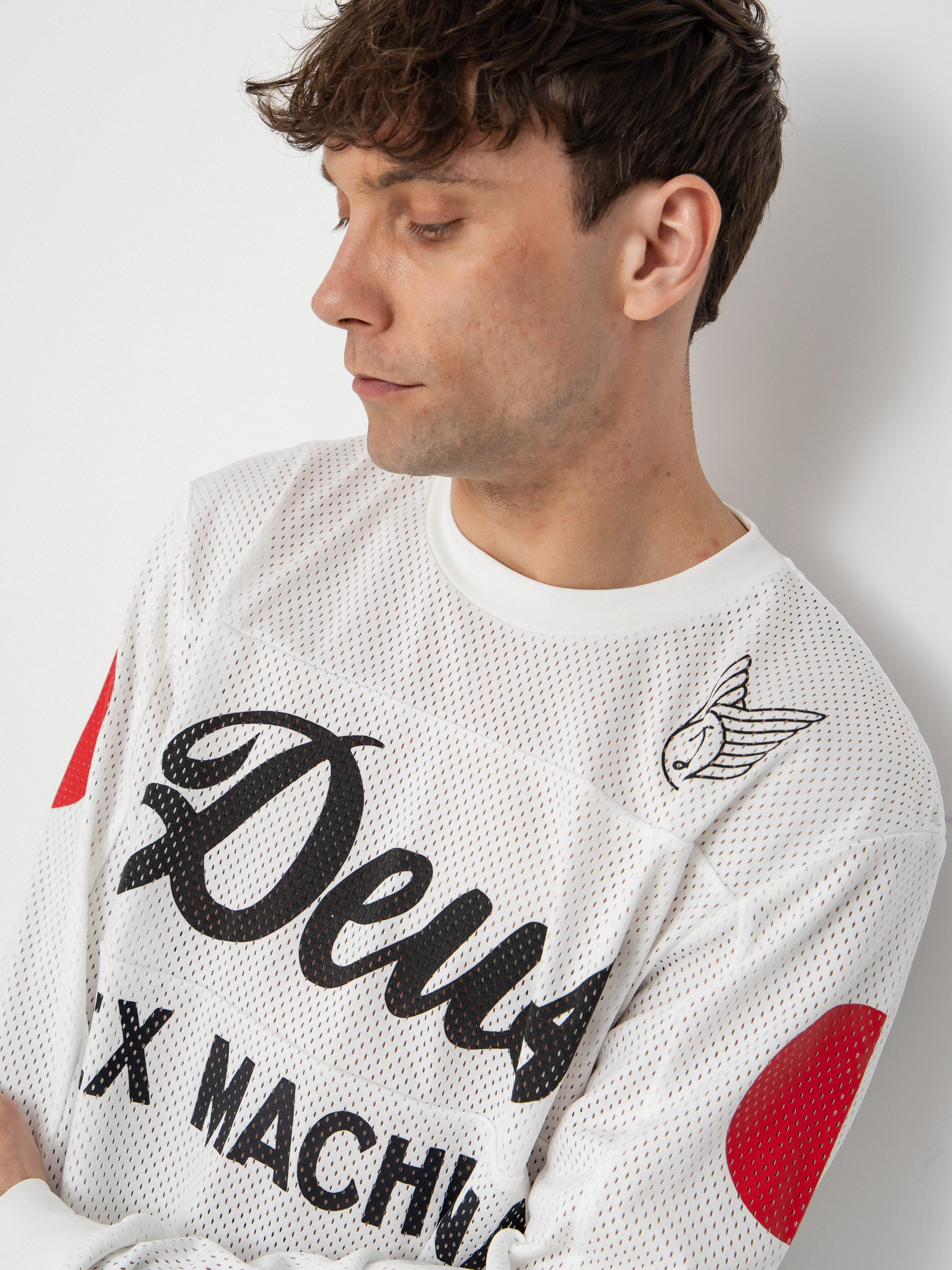 Sportowe Deus Ex Machina Longsleeve Saber Moto Jersey (vintage white)
