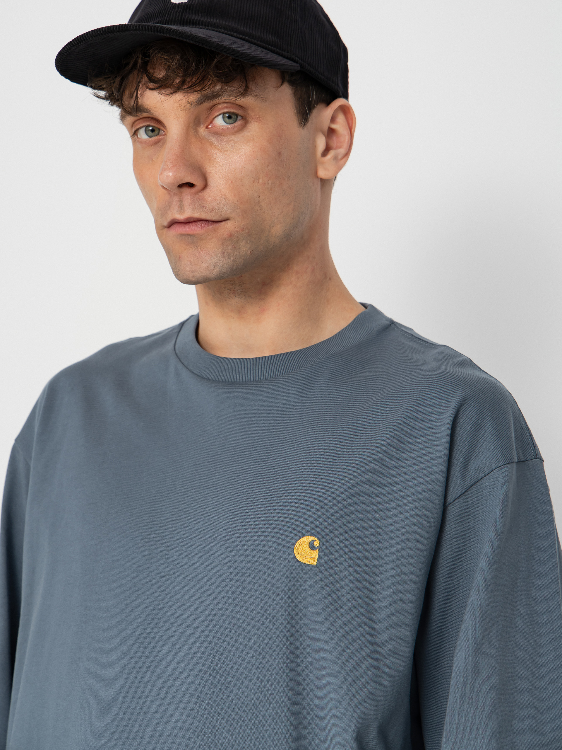 Лонгслів Carhartt WIP Chase (cozy blue/gold)