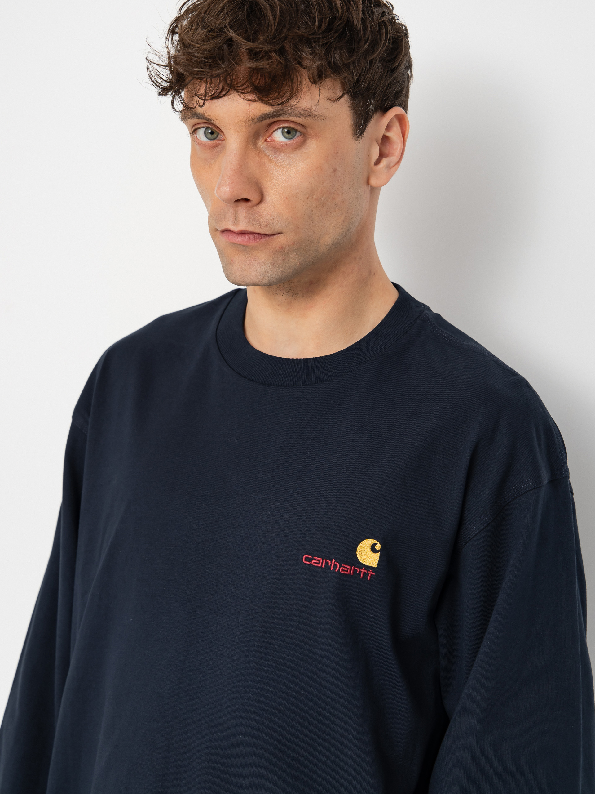 Лонгслів Carhartt WIP American Script (deep night)
