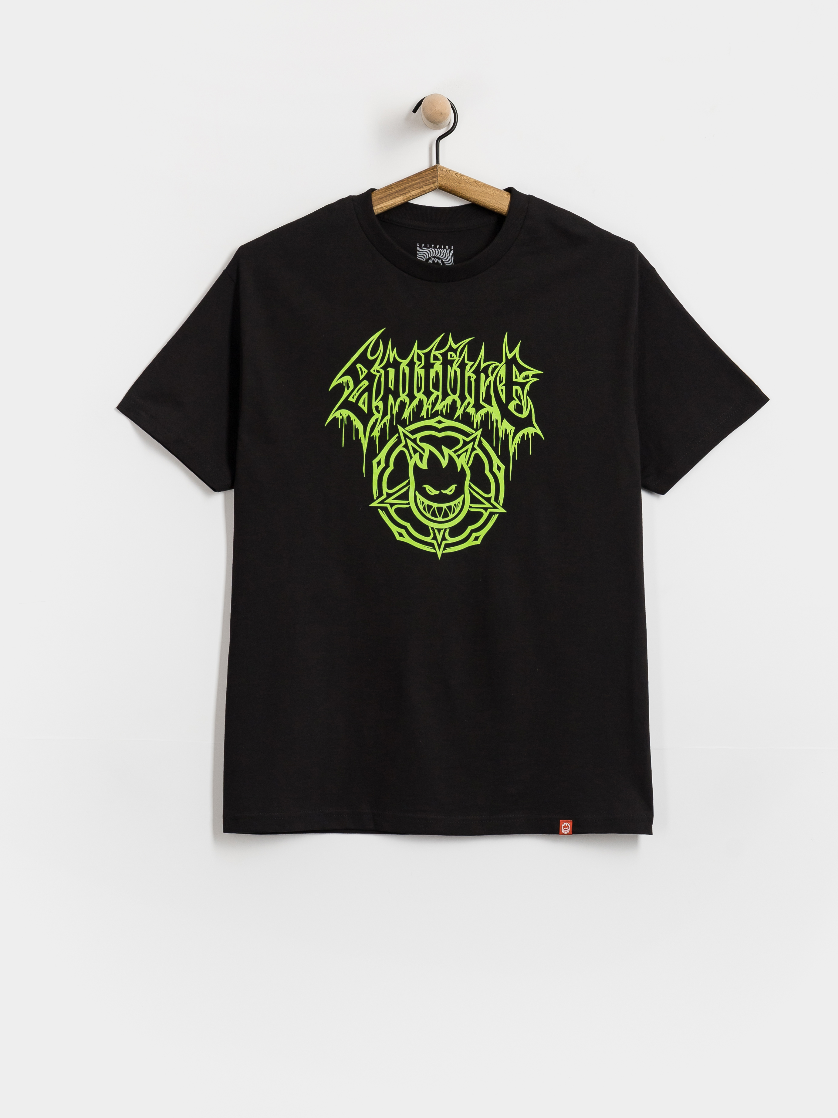 Футболка Spitfire Basic Pentagram Drip (black w/green print)