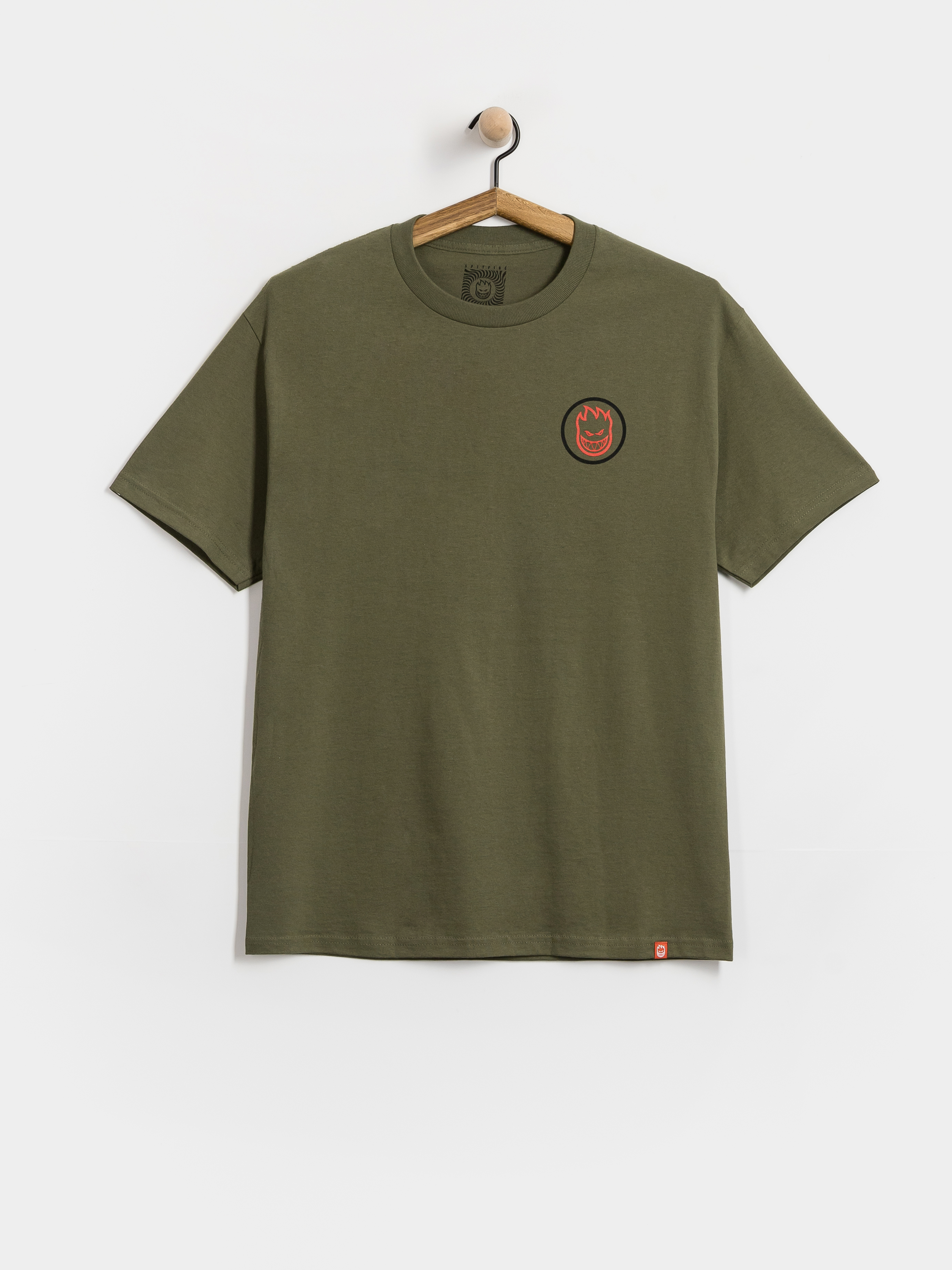 Футболка Spitfire Classic Swirl Overlay (military green w/black red prints)