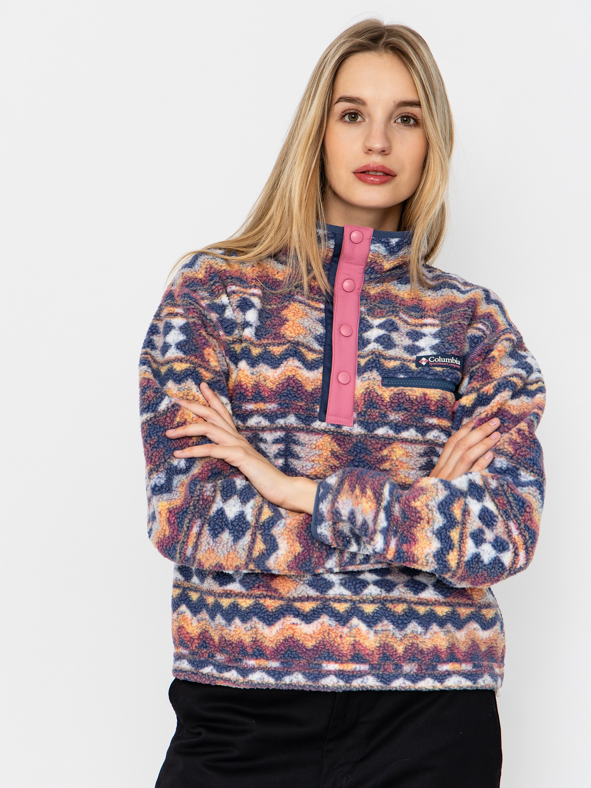 u0424u043bu0456u0441u043eu0432u0438u0439 u0441u0432u0435u0442u0440 Columbia Helvetia II Printed Cropped Half Snap Wmn (sea salt/retrotree)