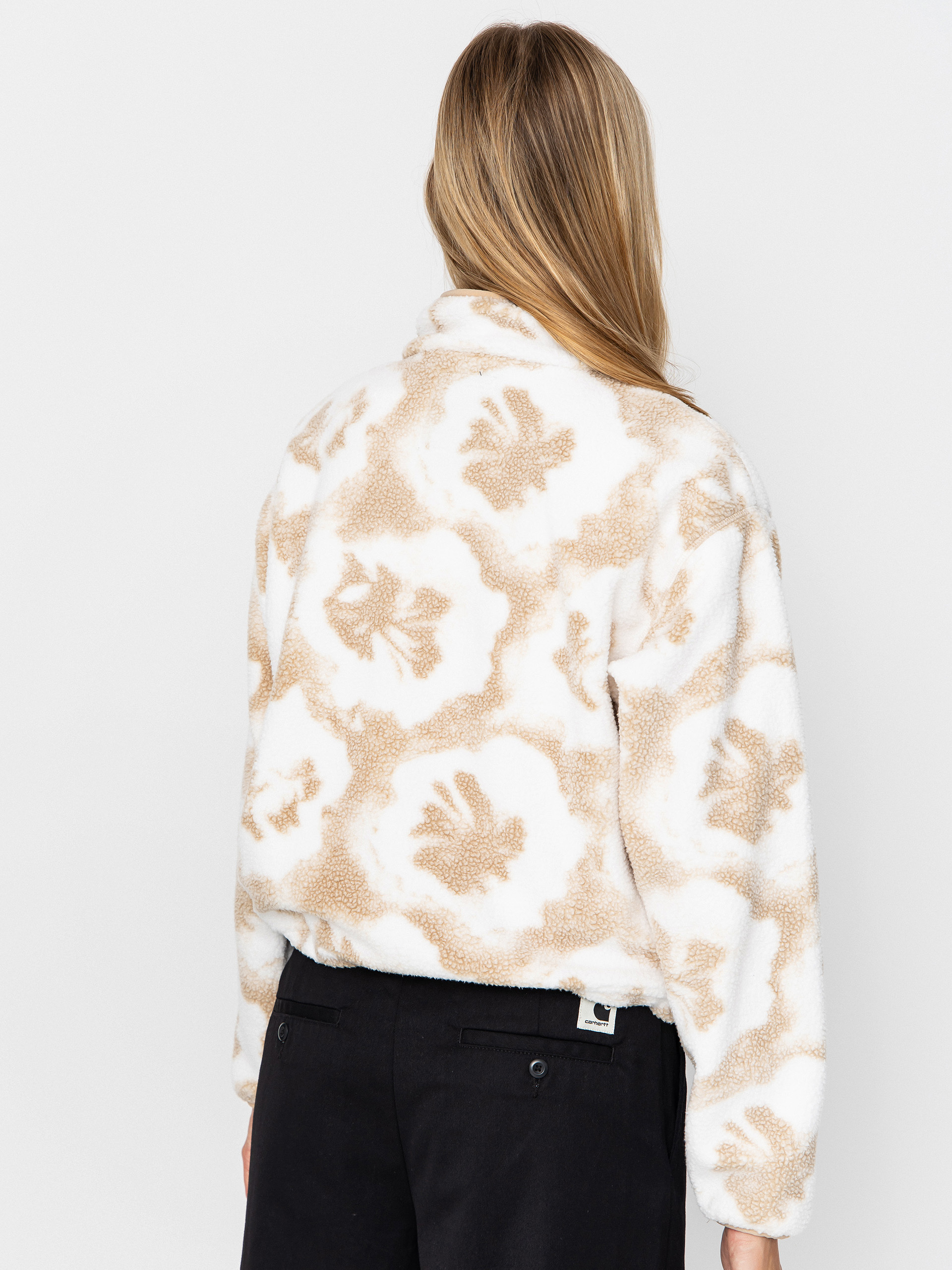Жіночий Флісовий светр Columbia Helvetia II Printed Cropped Half Snap (sea salt/sprayflower)