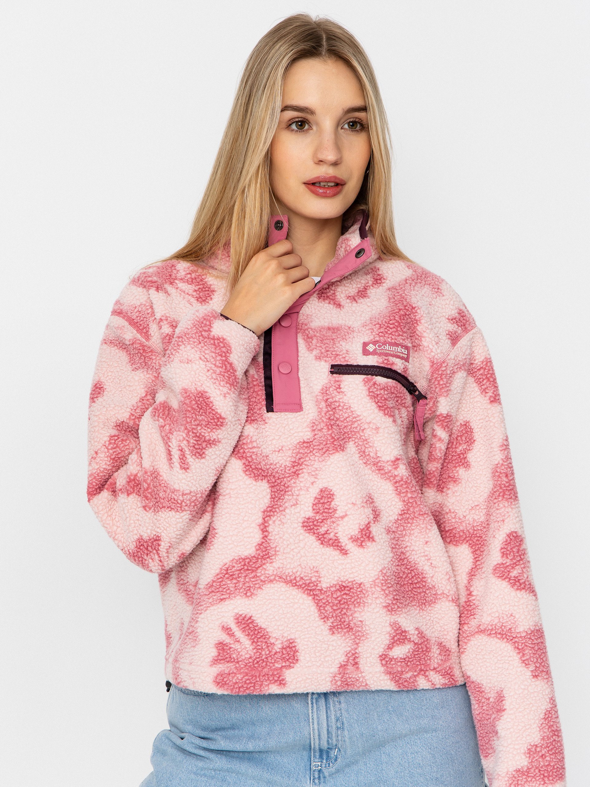 Флісовий светр Columbia Helvetia II Printed Cropped Half Snap Wmn