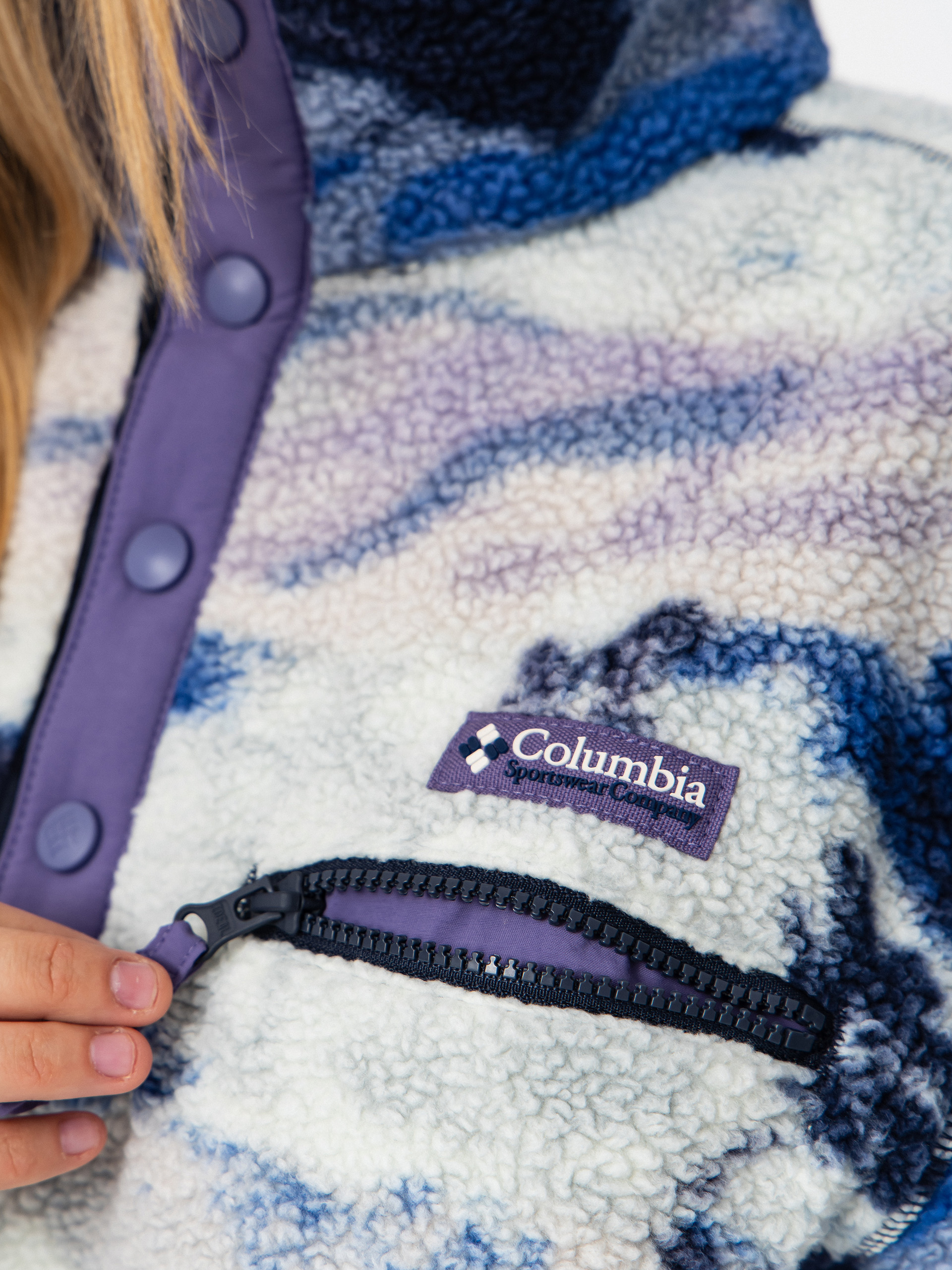 Жіночий Флісовий светр Columbia Helvetia II Printed Cropped Half Snap (nocturnal/dreaming)