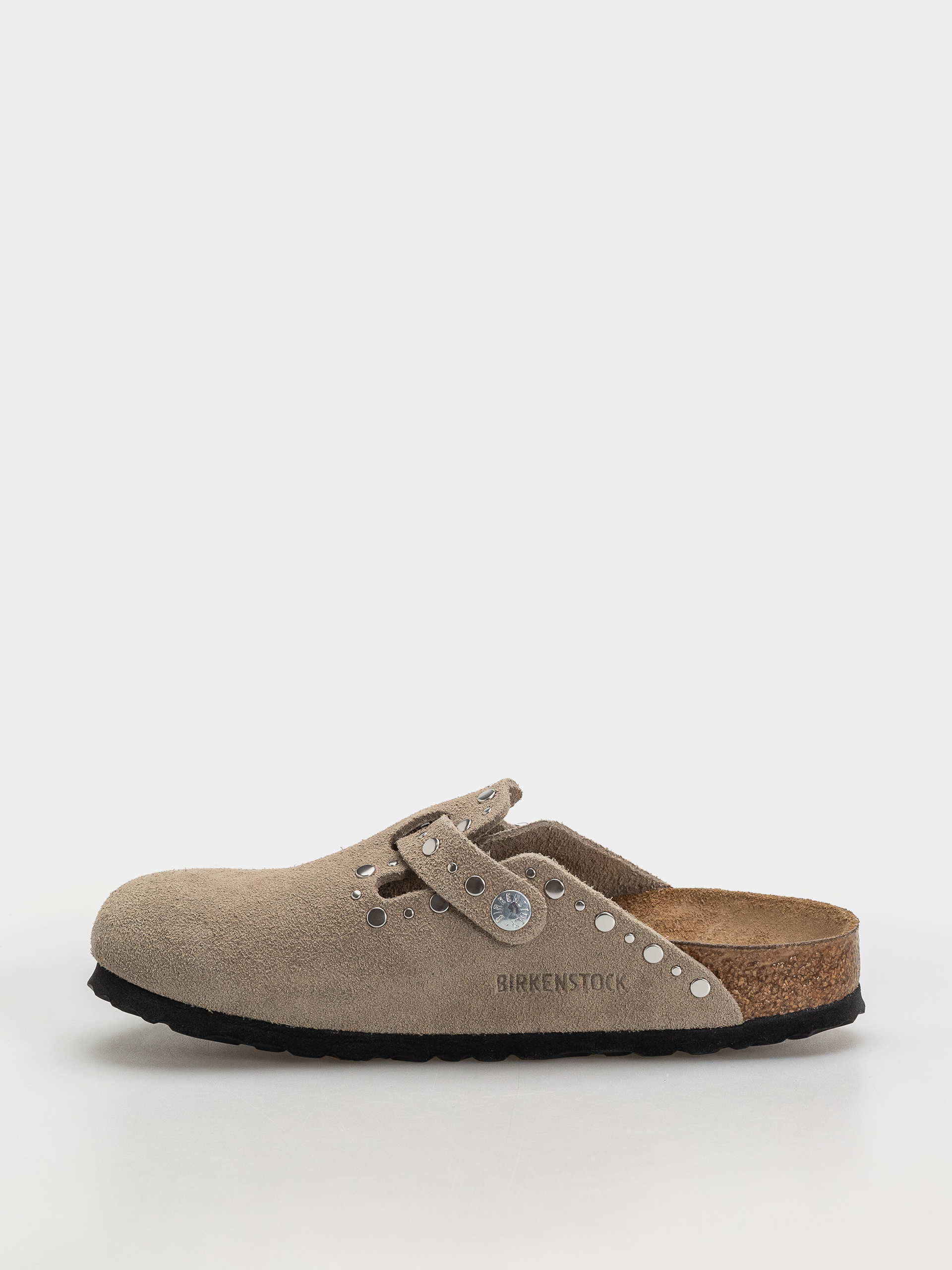 Шльопанці Birkenstock Boston Rivets Suede Leather Narrow Wmn (taupe)