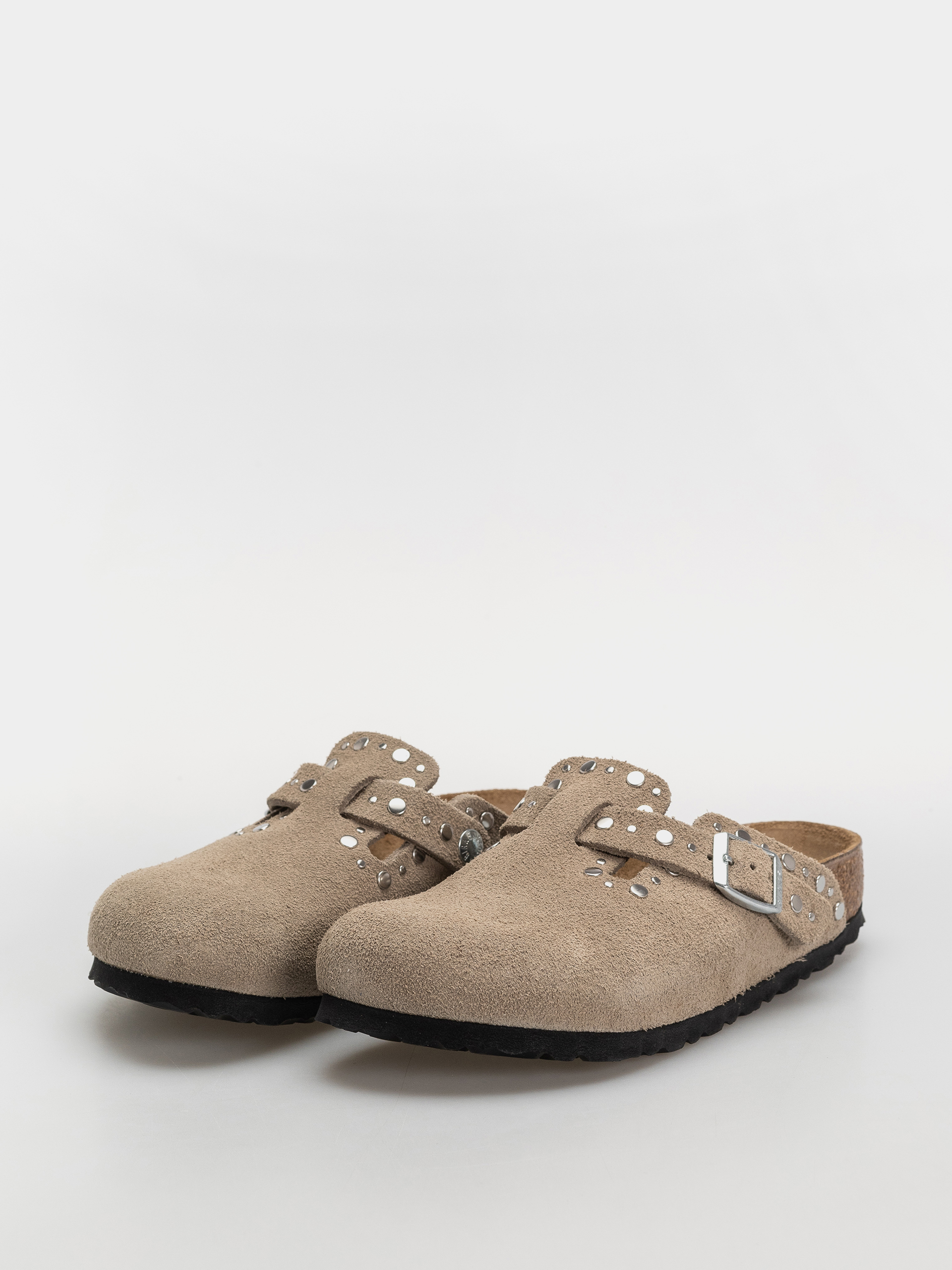 Шльопанці Birkenstock Boston Rivets Suede Leather Narrow Wmn (taupe)