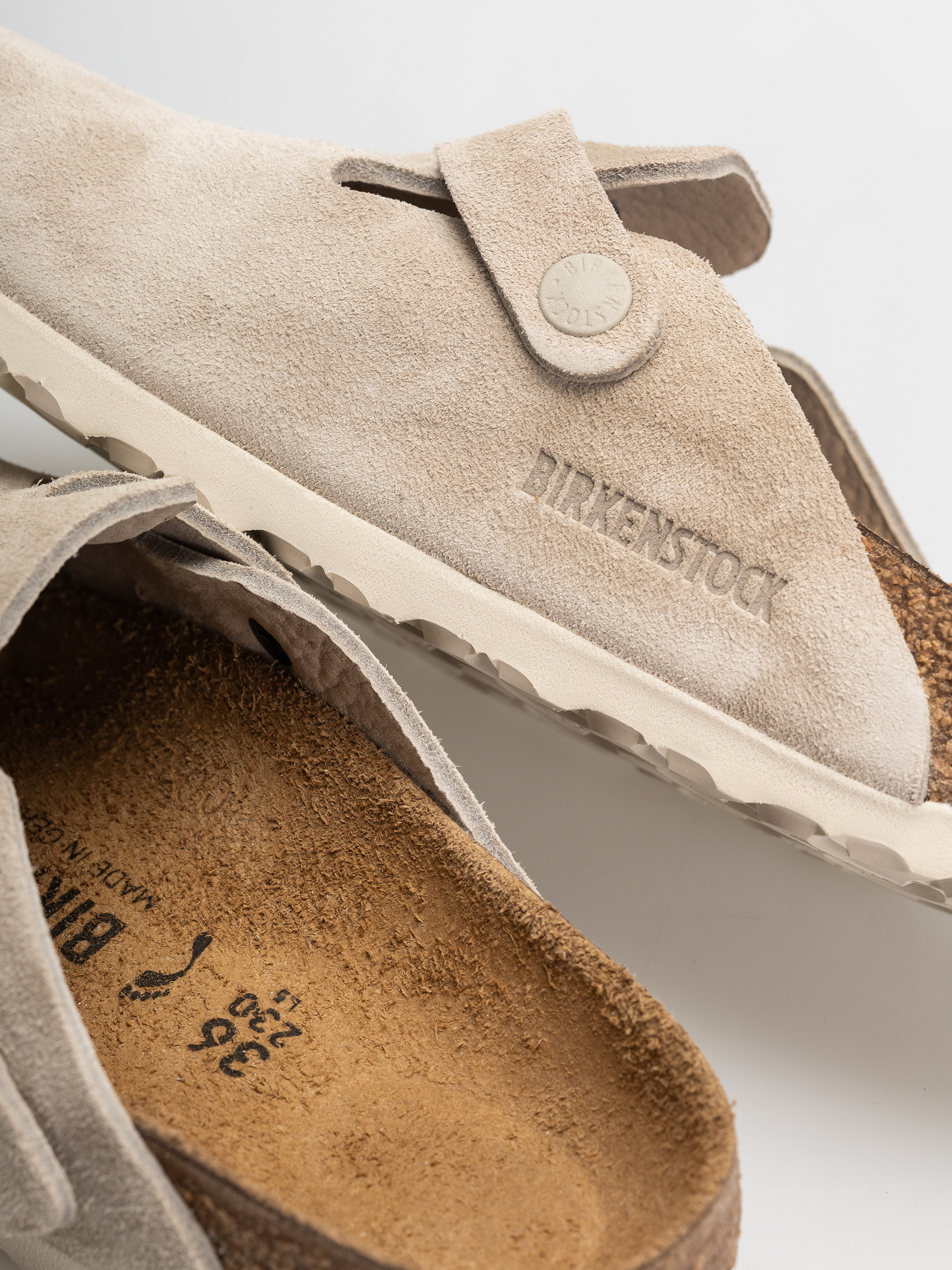 Шльопанці Birkenstock Boston Suede Leather Narrow (oyster)