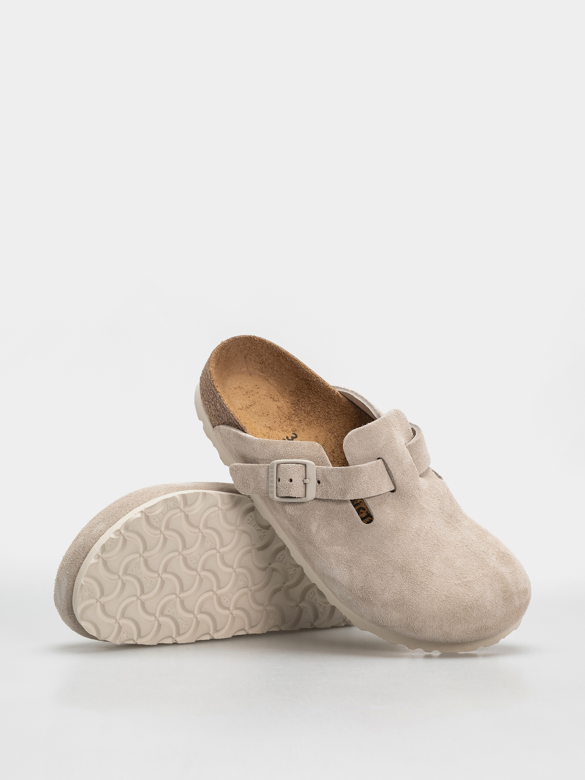 Шльопанці Birkenstock Boston Suede Leather Narrow (oyster)