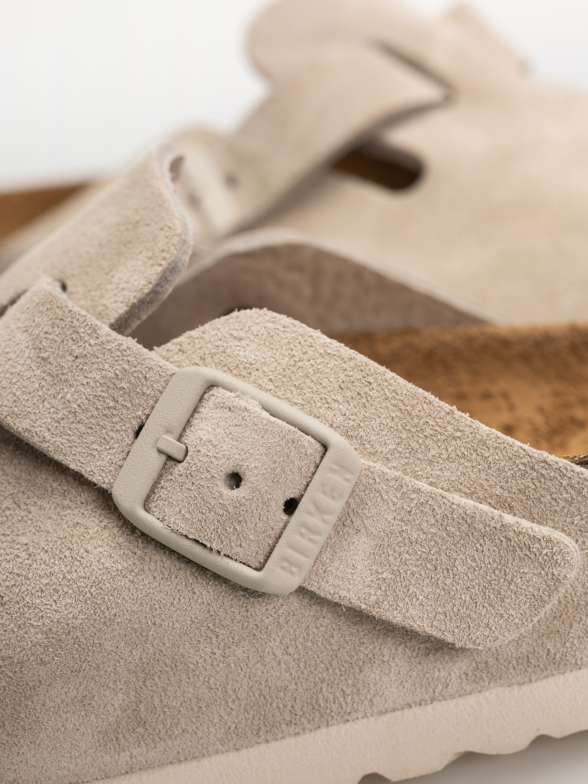 Шльопанці Birkenstock Boston Suede Leather Narrow (oyster)