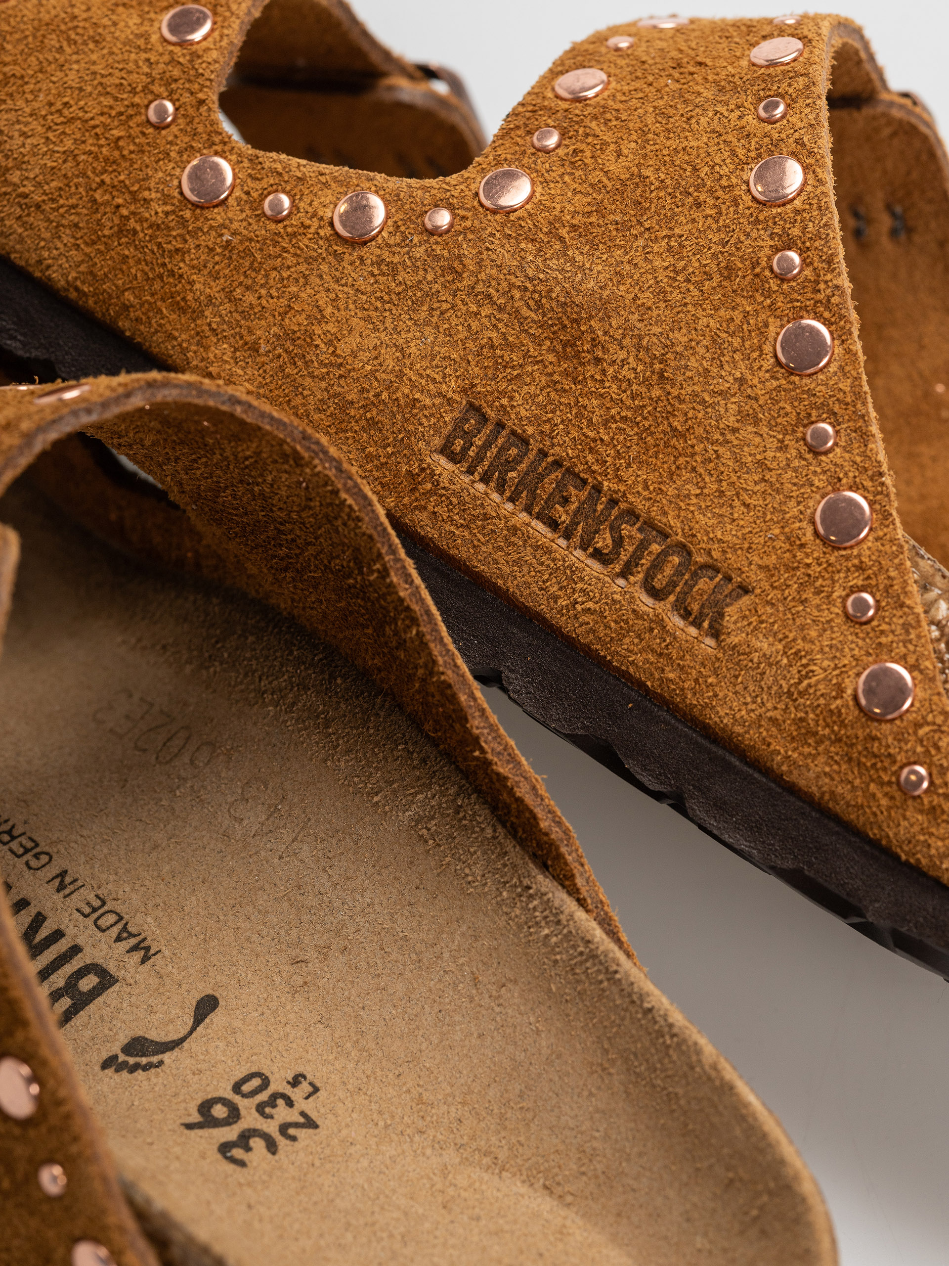 Шльопанці Birkenstock Arizona Rivets Suede Leather Narrow Wmn (mink)
