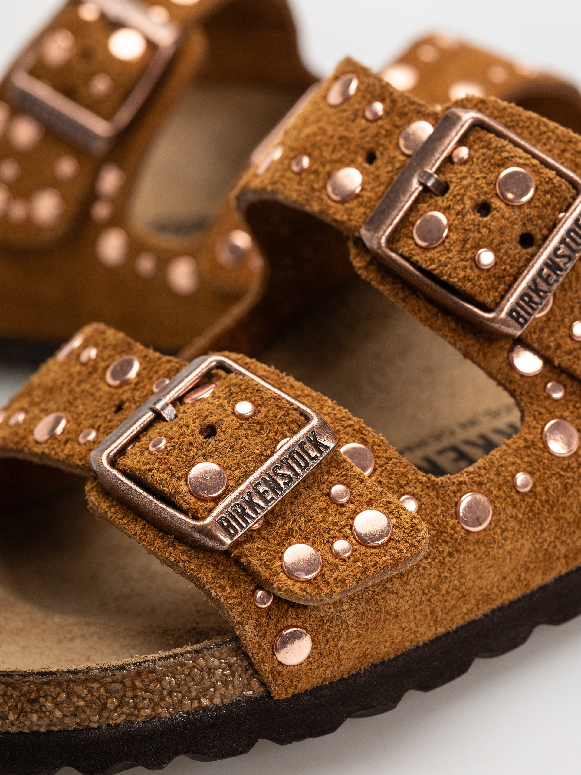 Шльопанці Birkenstock Arizona Rivets Suede Leather Narrow Wmn (mink)