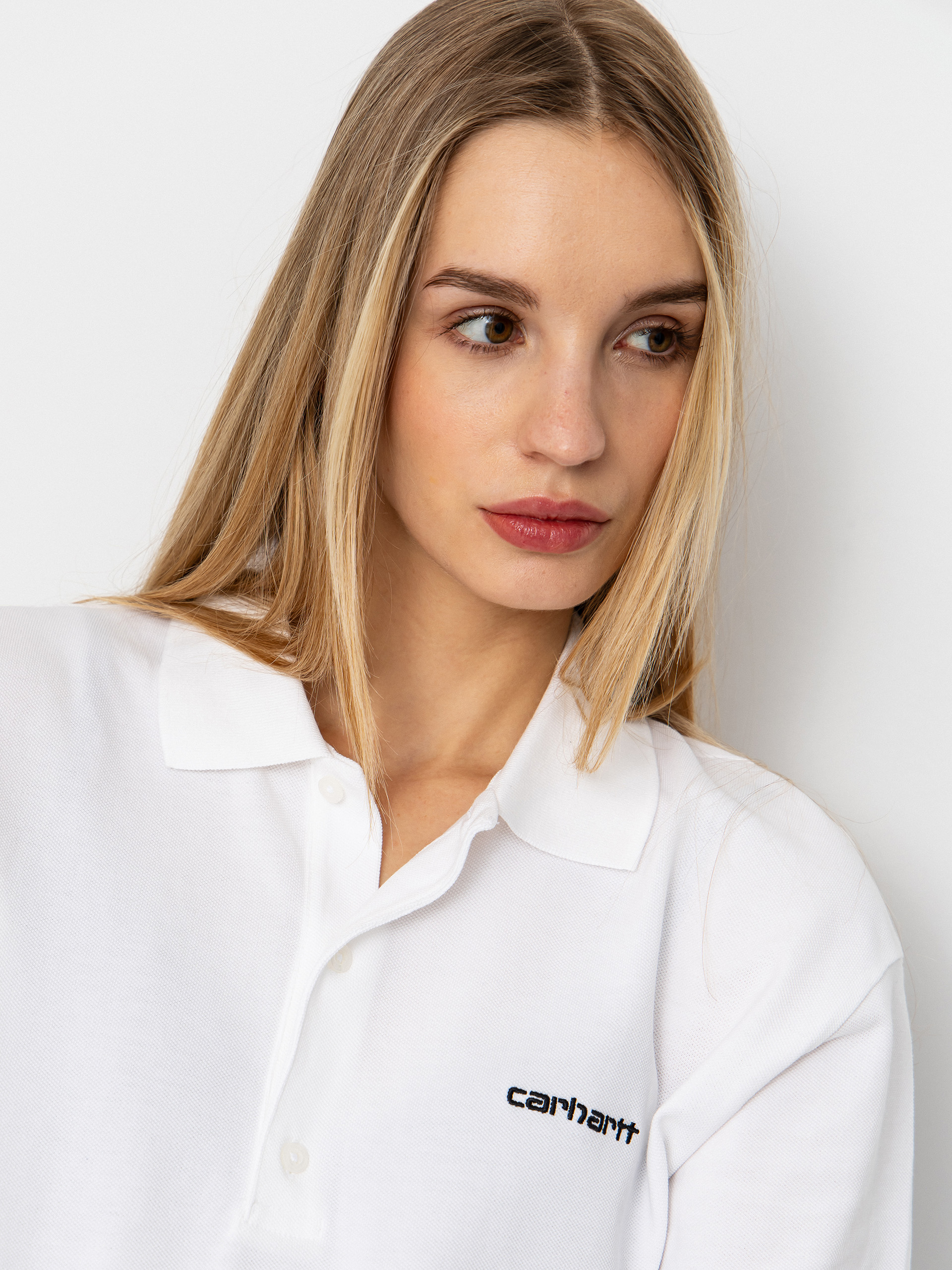 Футболка Carhartt WIP Script Polo Wmn (white/black)