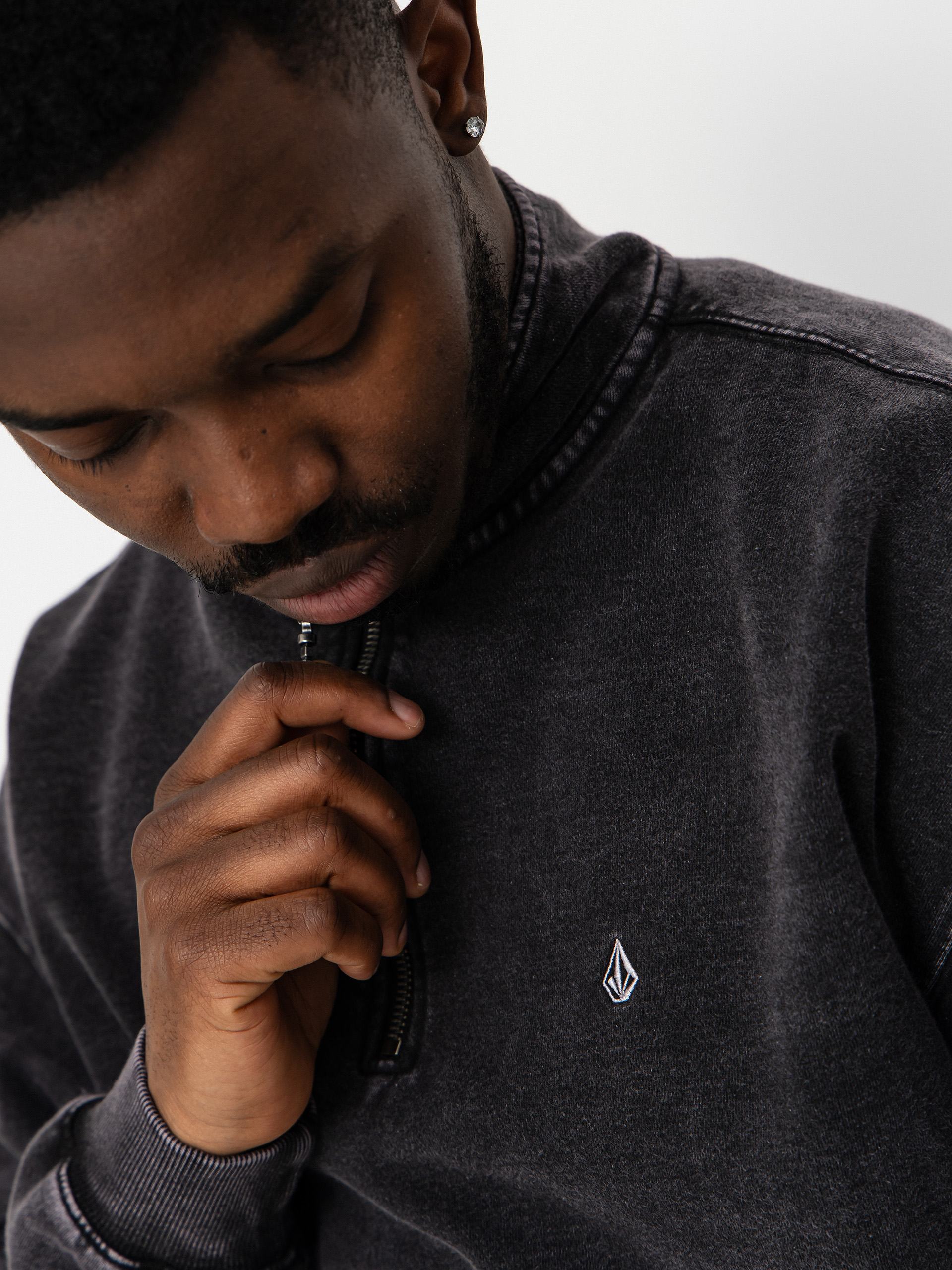 Світшот Volcom Single Stone Quarter ZIP (light acid black)