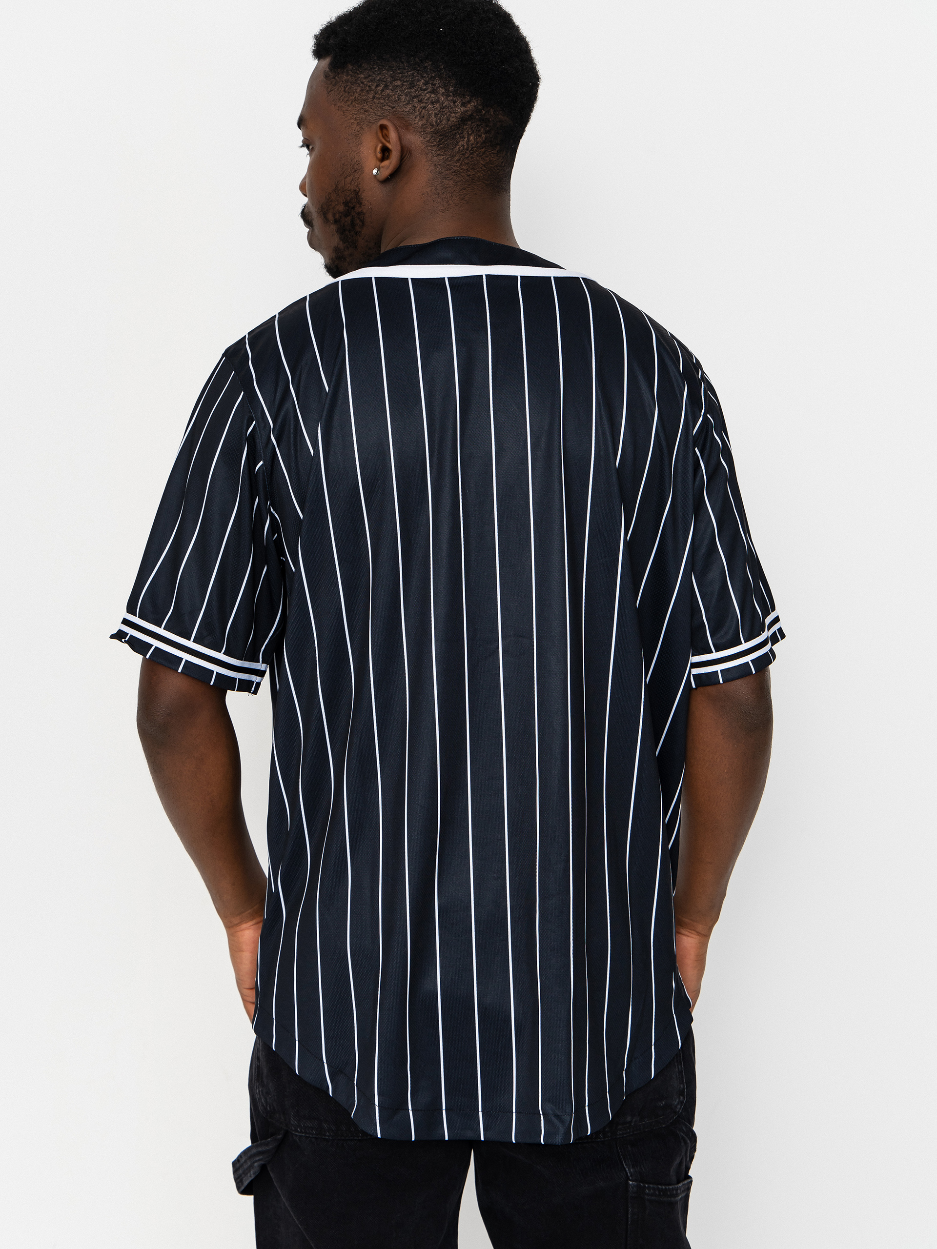 Сорочка Karl Kani Serif Pinstripe Baseball (black/white)
