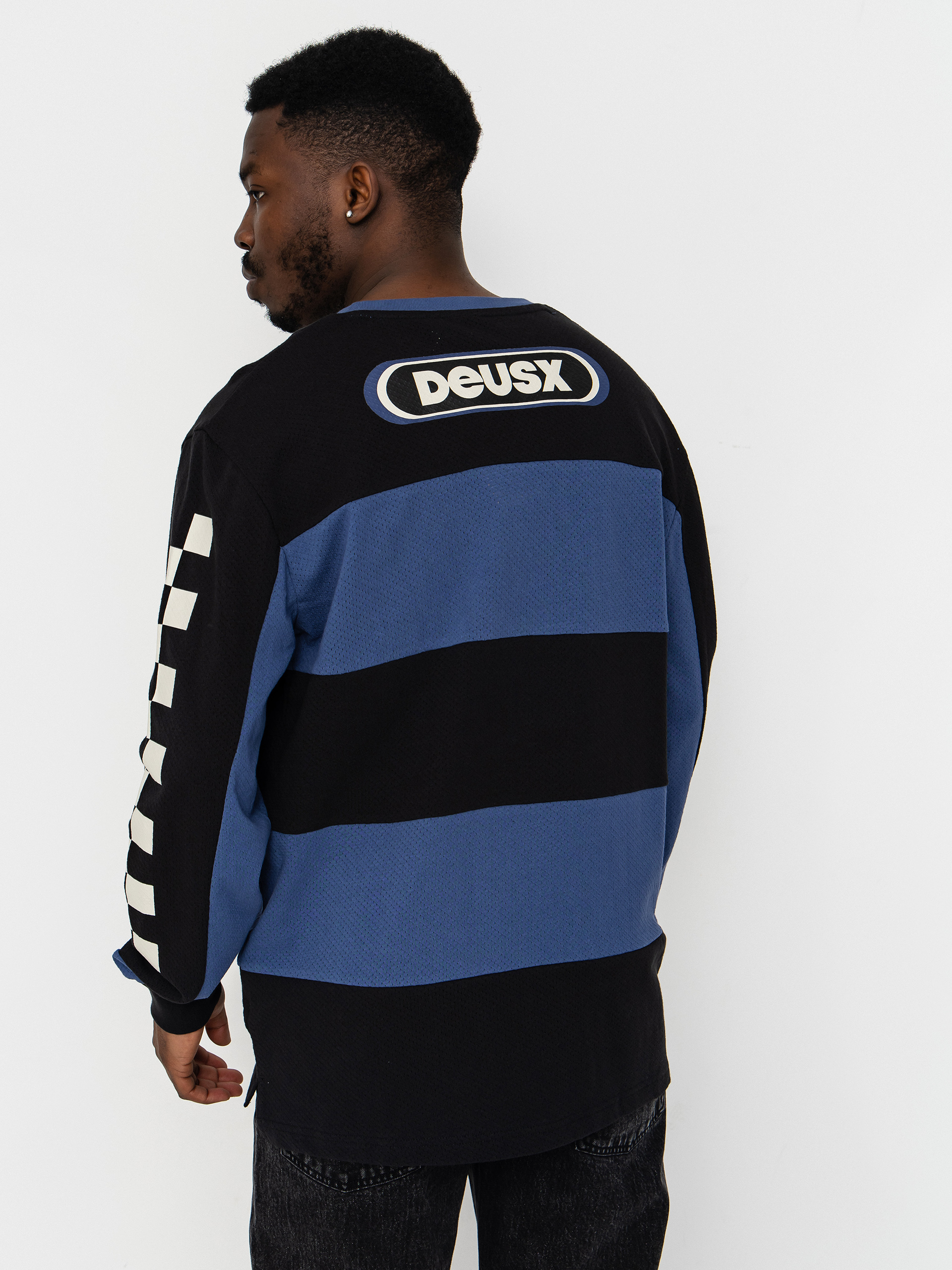 Лонгслів Deus Ex Machina Vilander Moto Jersey (mechanic blue combo)