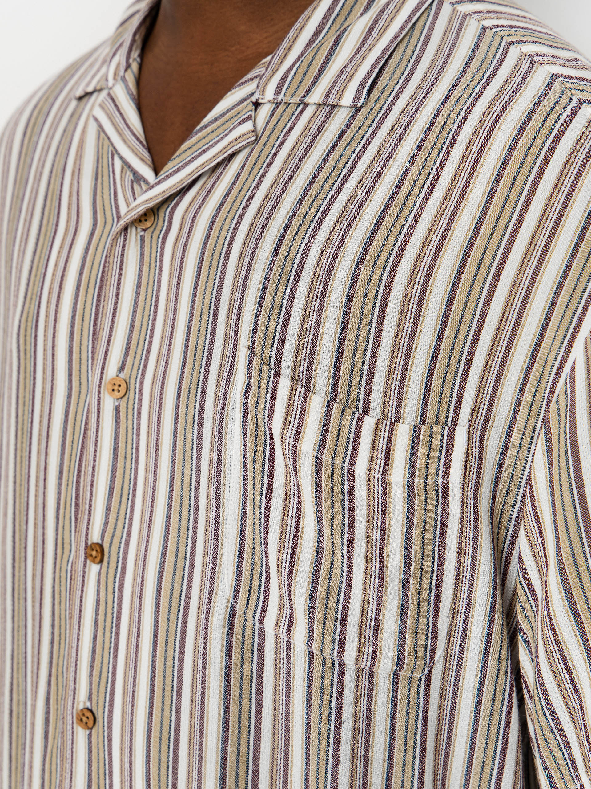 Сорочка Brixton Bunker Twisted Stripe (robust red)