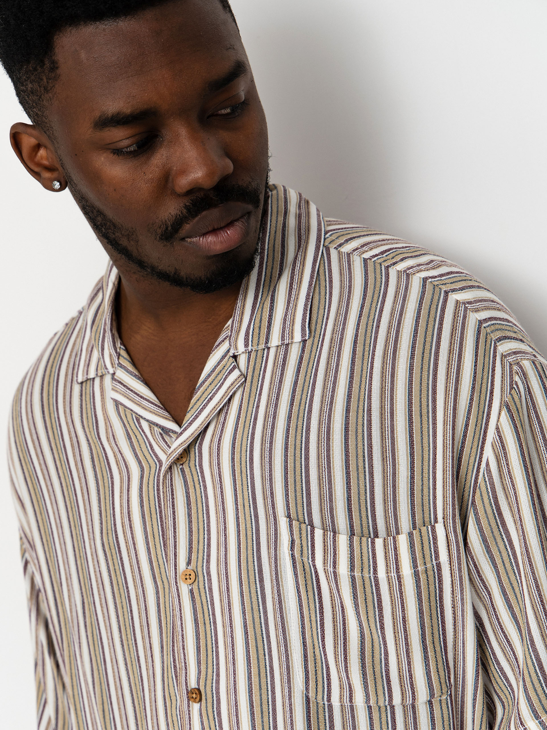 Сорочка Brixton Bunker Twisted Stripe (robust red)