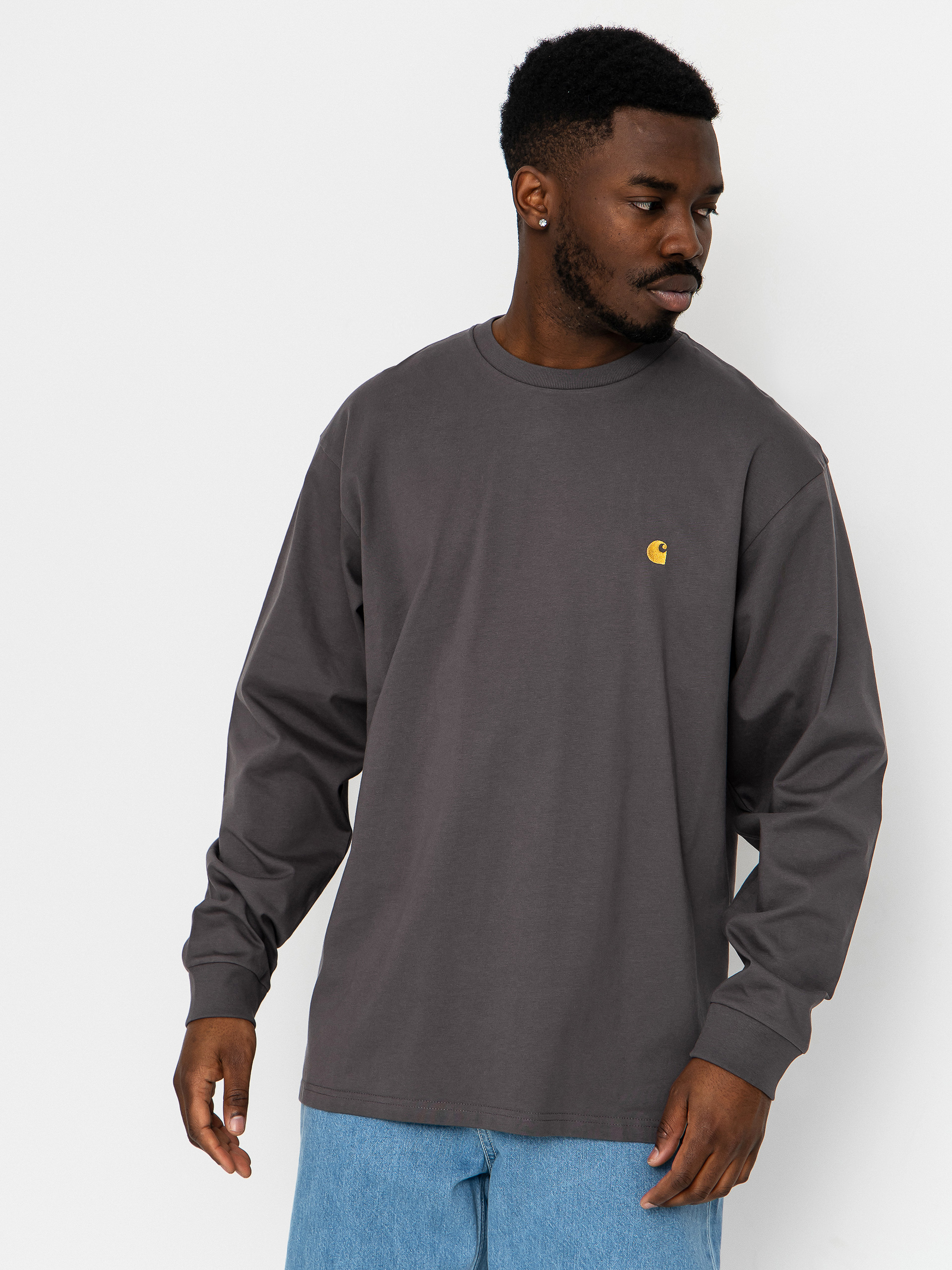 Лонгслів Carhartt WIP Chase (porphyry/gold)