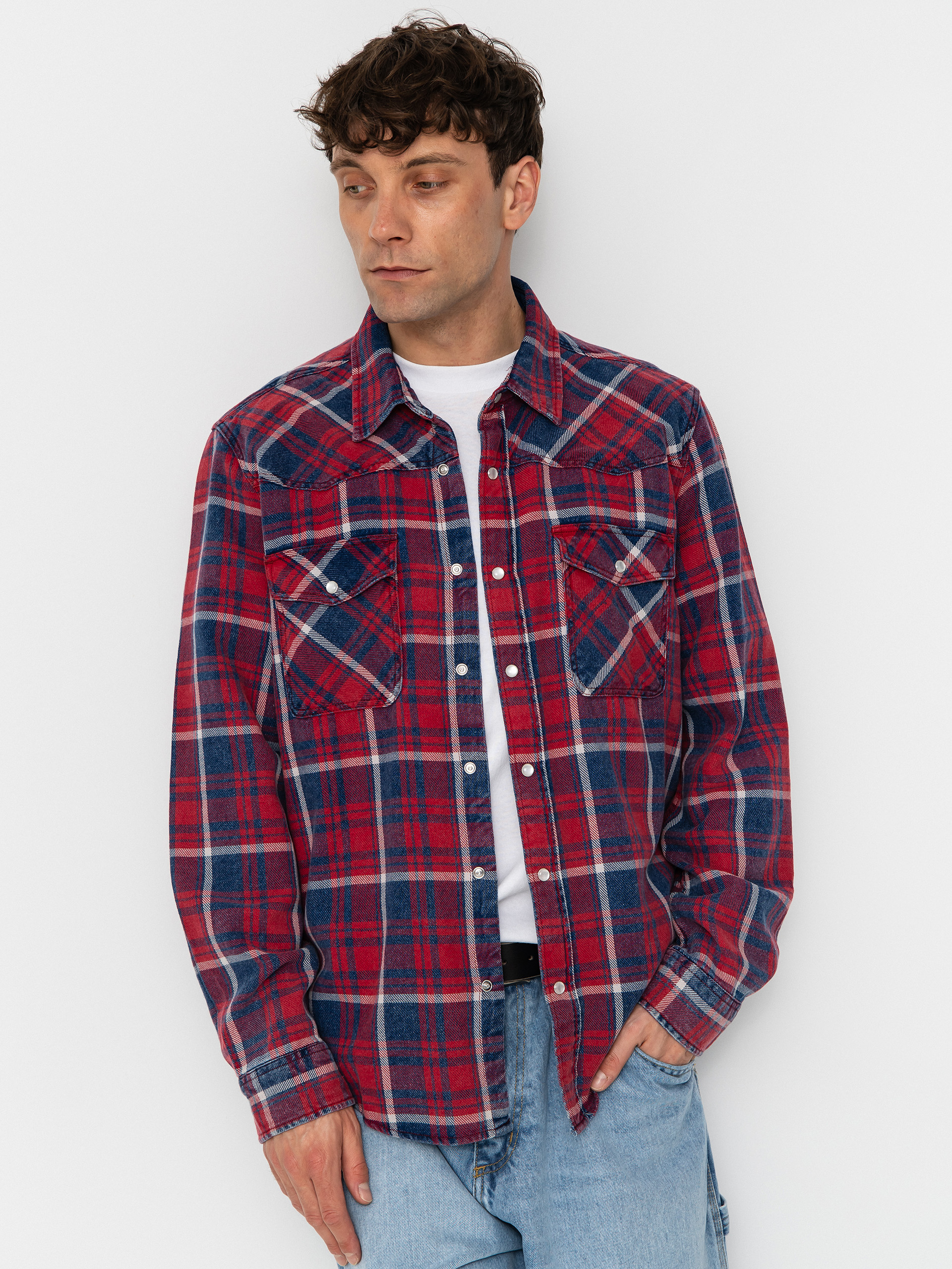 Сорочка Brixton Waylon Lw Overshirt (denim plaid)