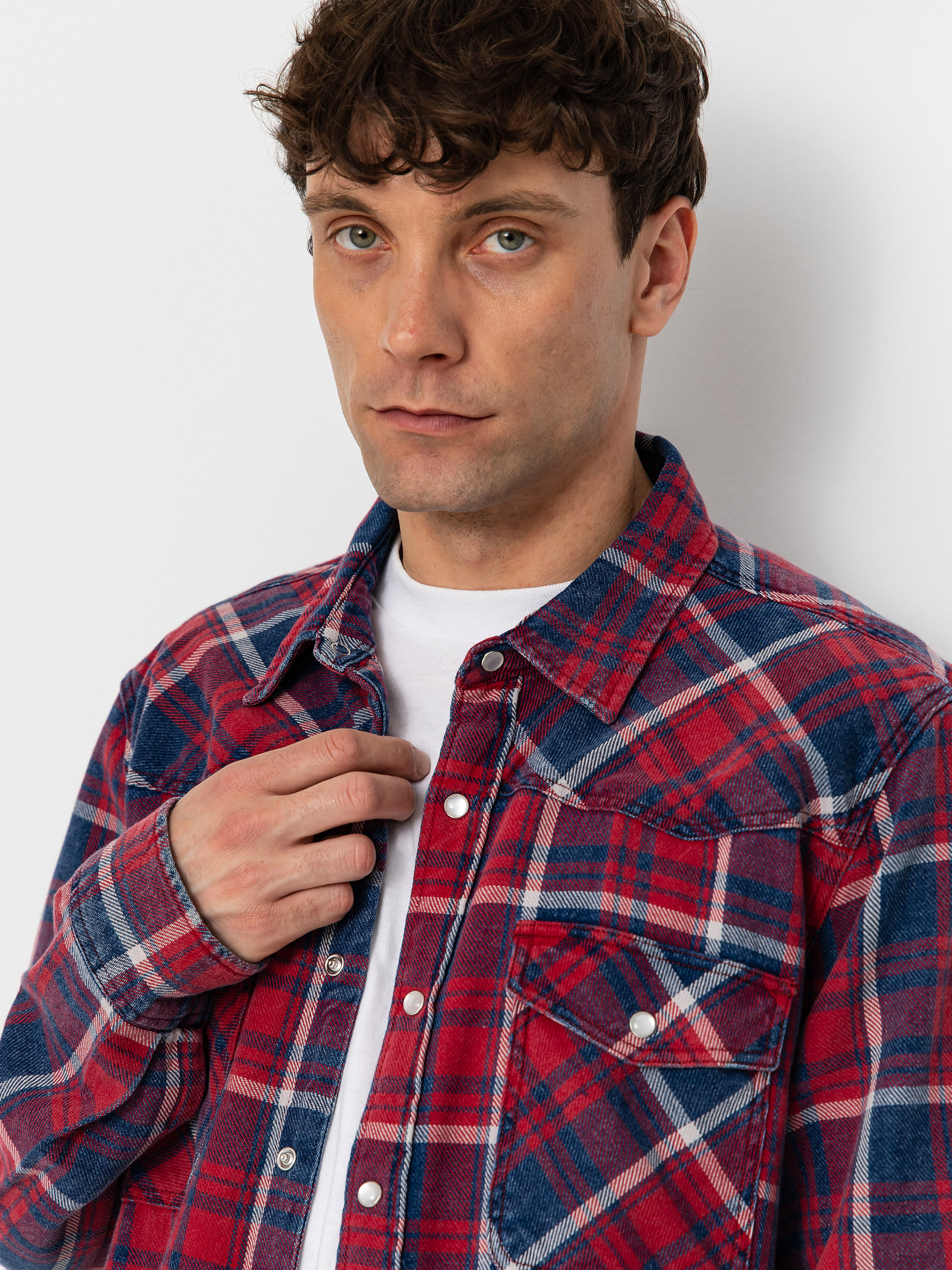 Сорочка Brixton Waylon Lw Overshirt (denim plaid)