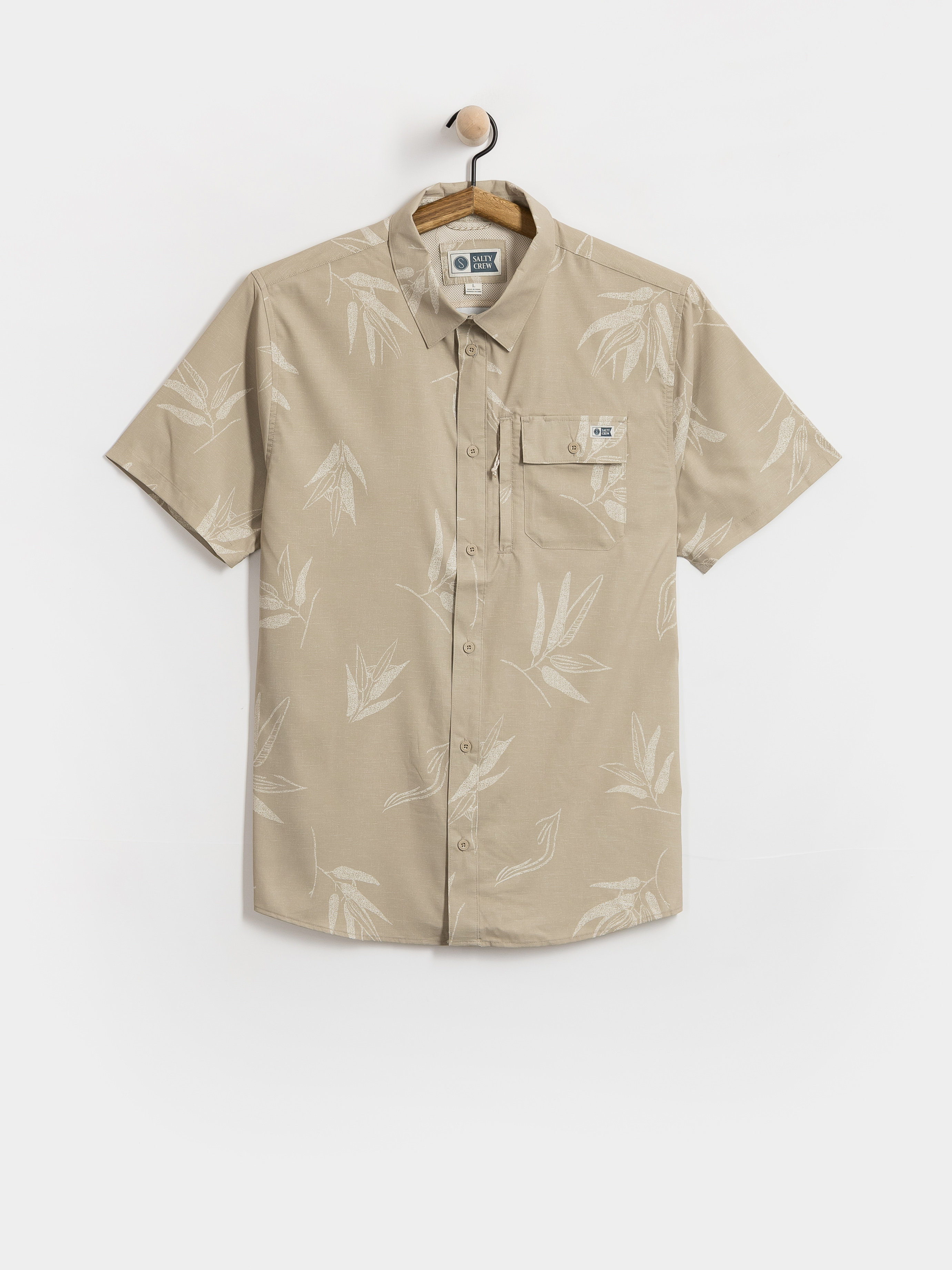 u0421u043eu0440u043eu0447u043au0430 Salty Crew Flagship Uv Button Up (dark khaki)