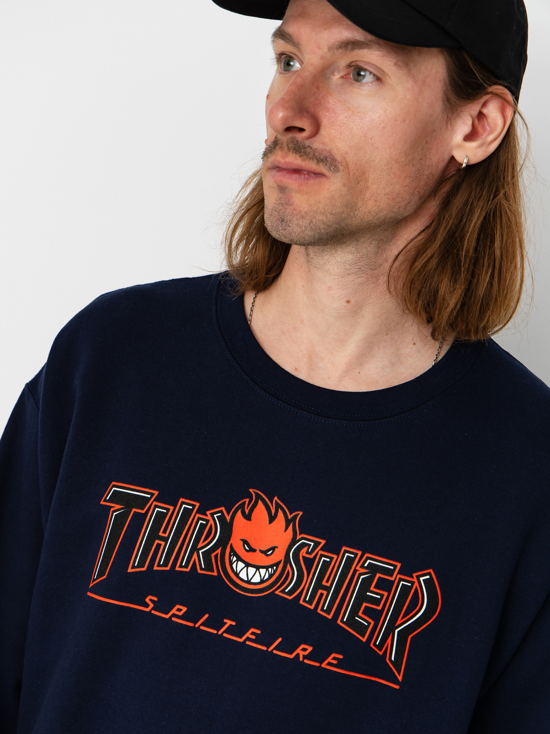 Світшот Thrasher x Spitfire Big Head Outline (navy)