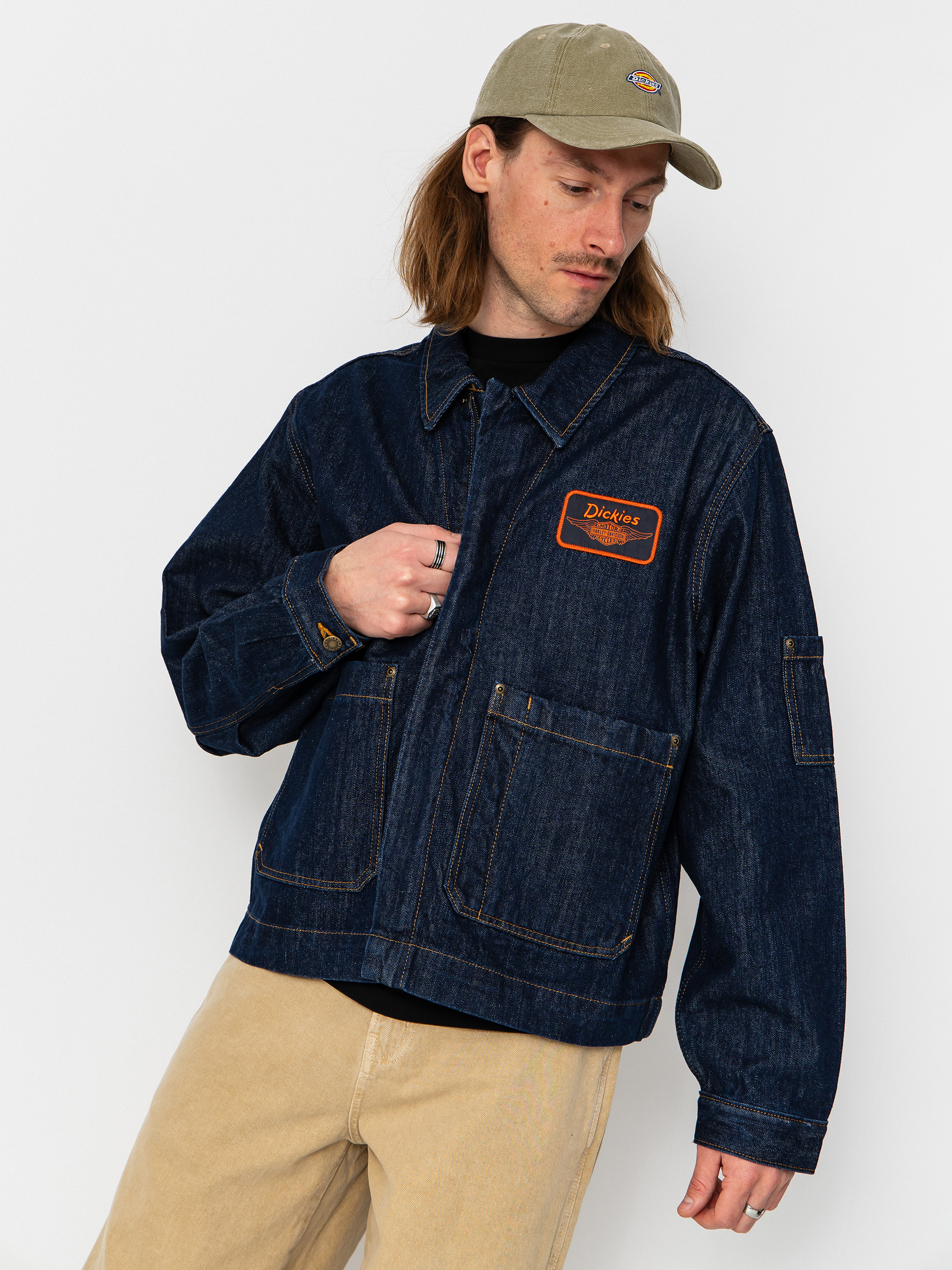 Куртка Dickies X Harley Davidson Boxy Denim (rinsed indigo blue)