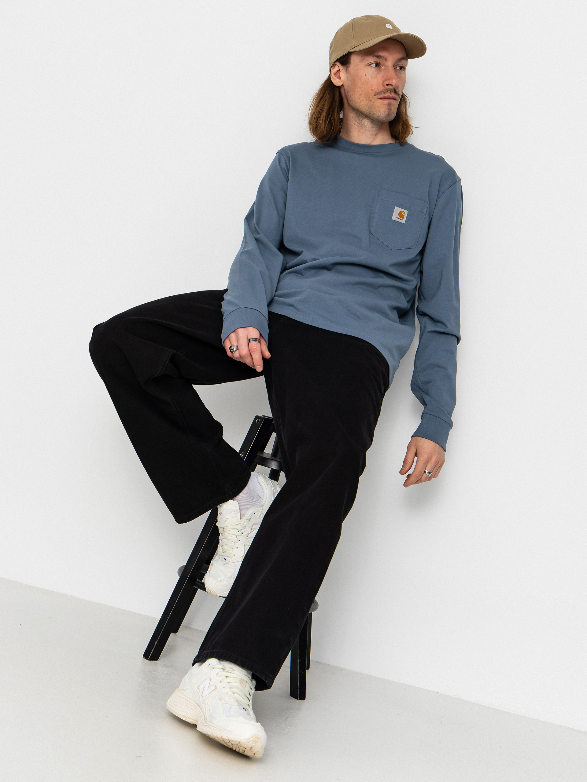 Лонгслів Carhartt WIP Pocket (velvet blue)