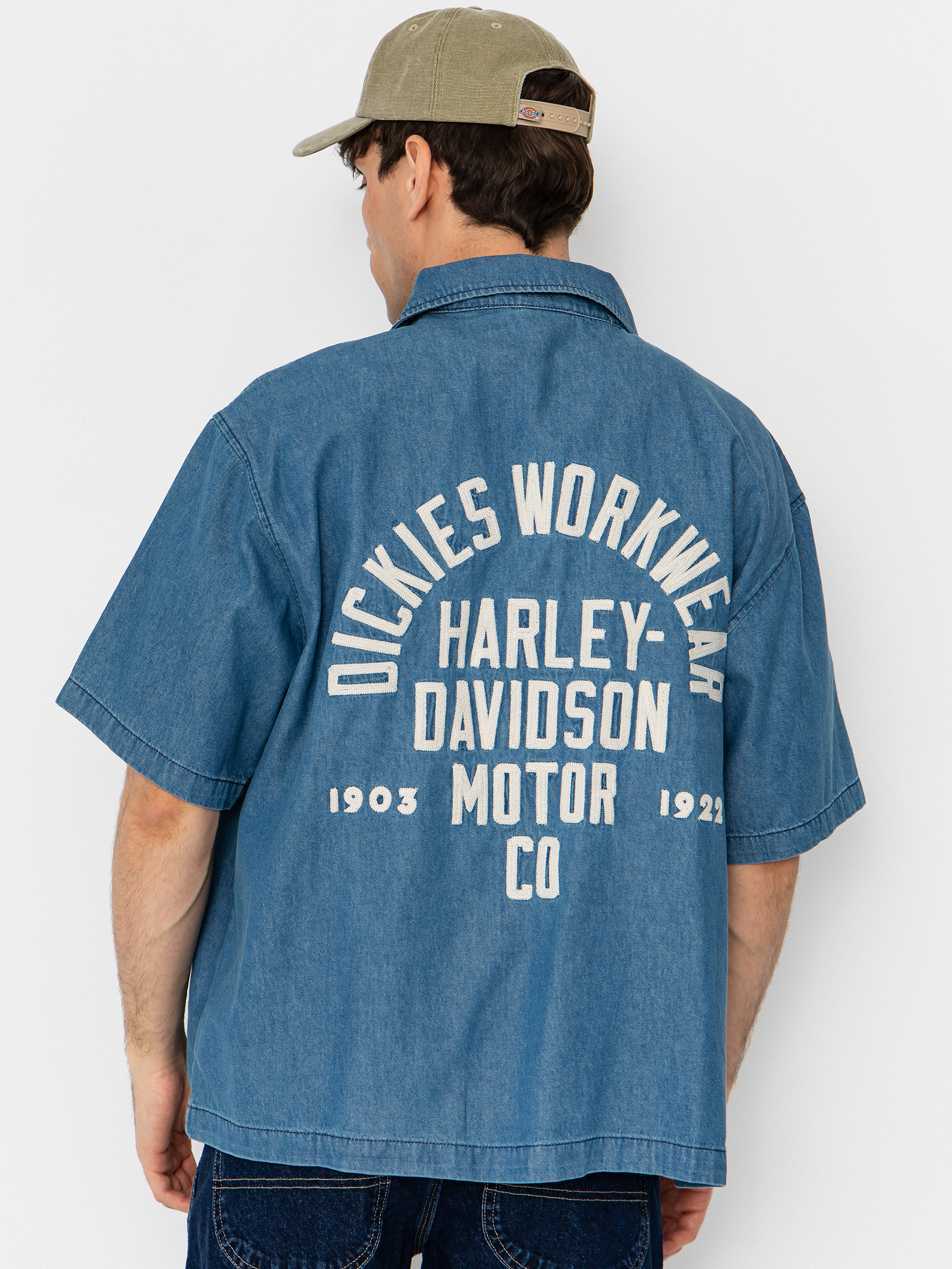 Сорочка Dickies X Harley Davidson Boxy Chambray Work (blue chambray)