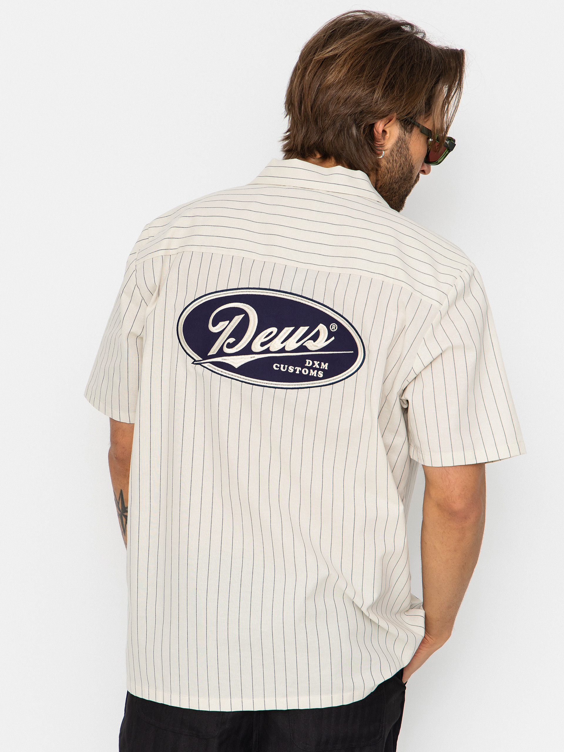 Сорочка Deus Ex Machina Forecourt Stripe (dirty white)