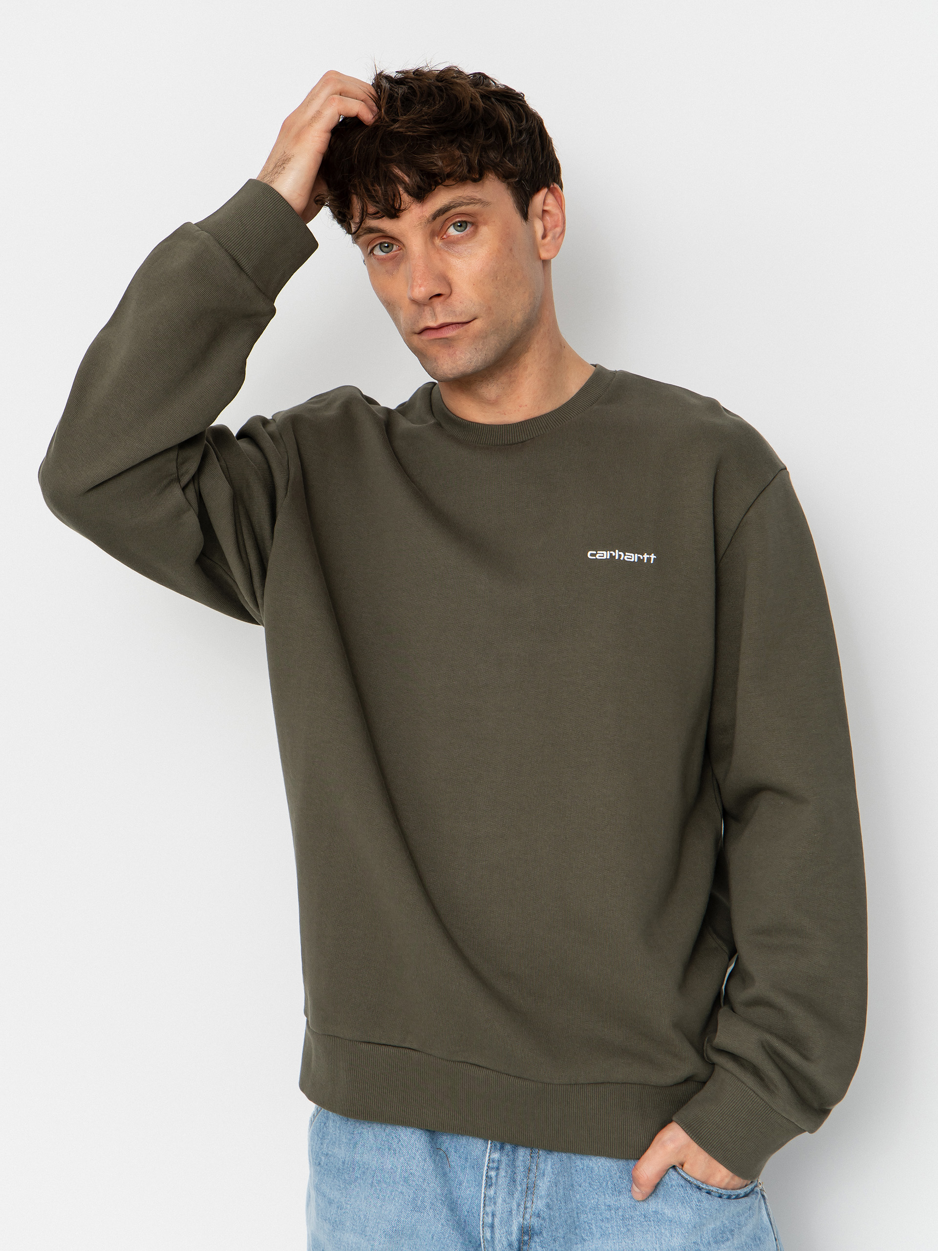 u0421u0432u0456u0442u0448u043eu0442 Carhartt WIP Script Embroidery (leaf/white)