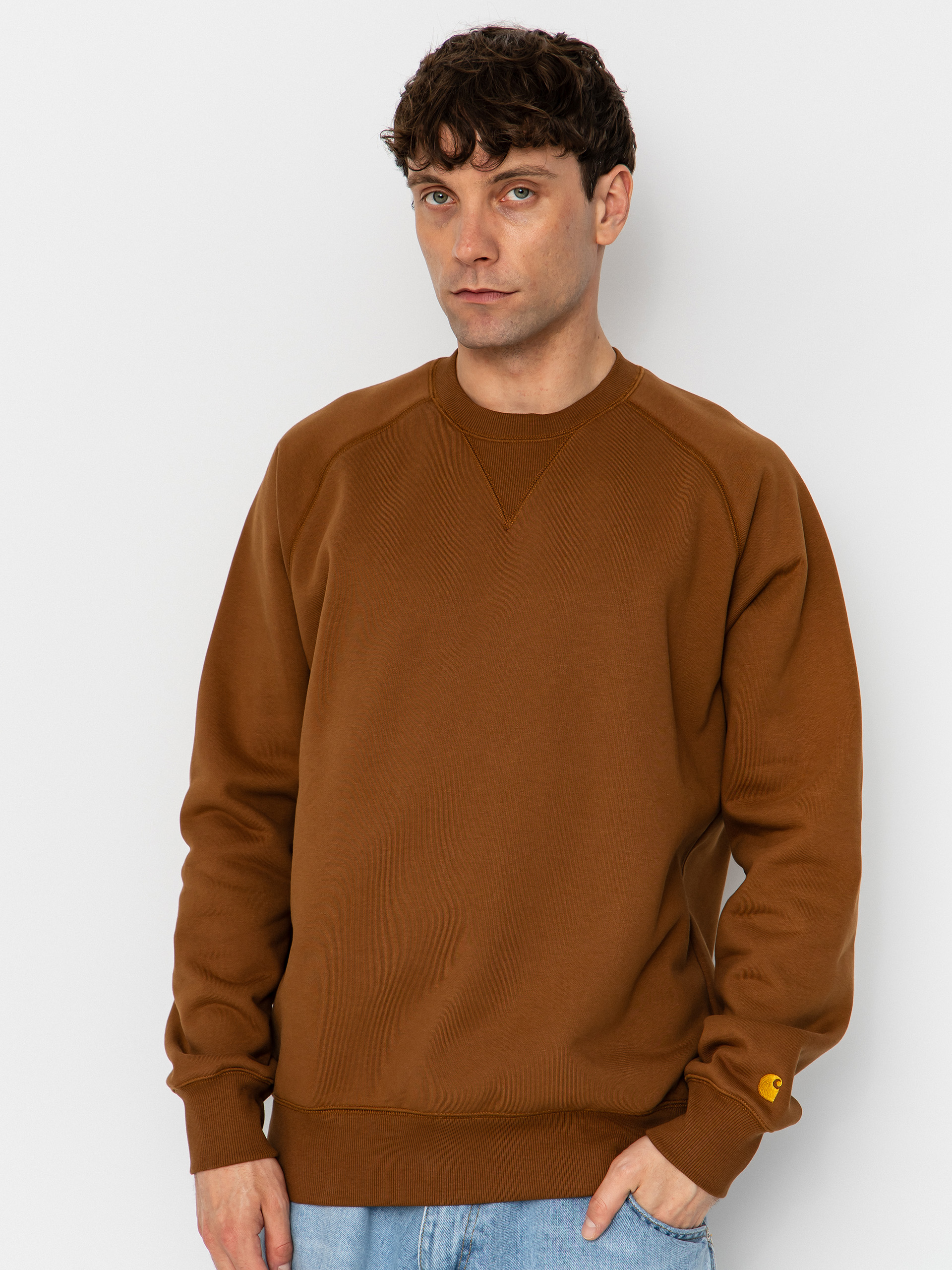 Світшот Carhartt WIP Chase (hamilton brown/gold)