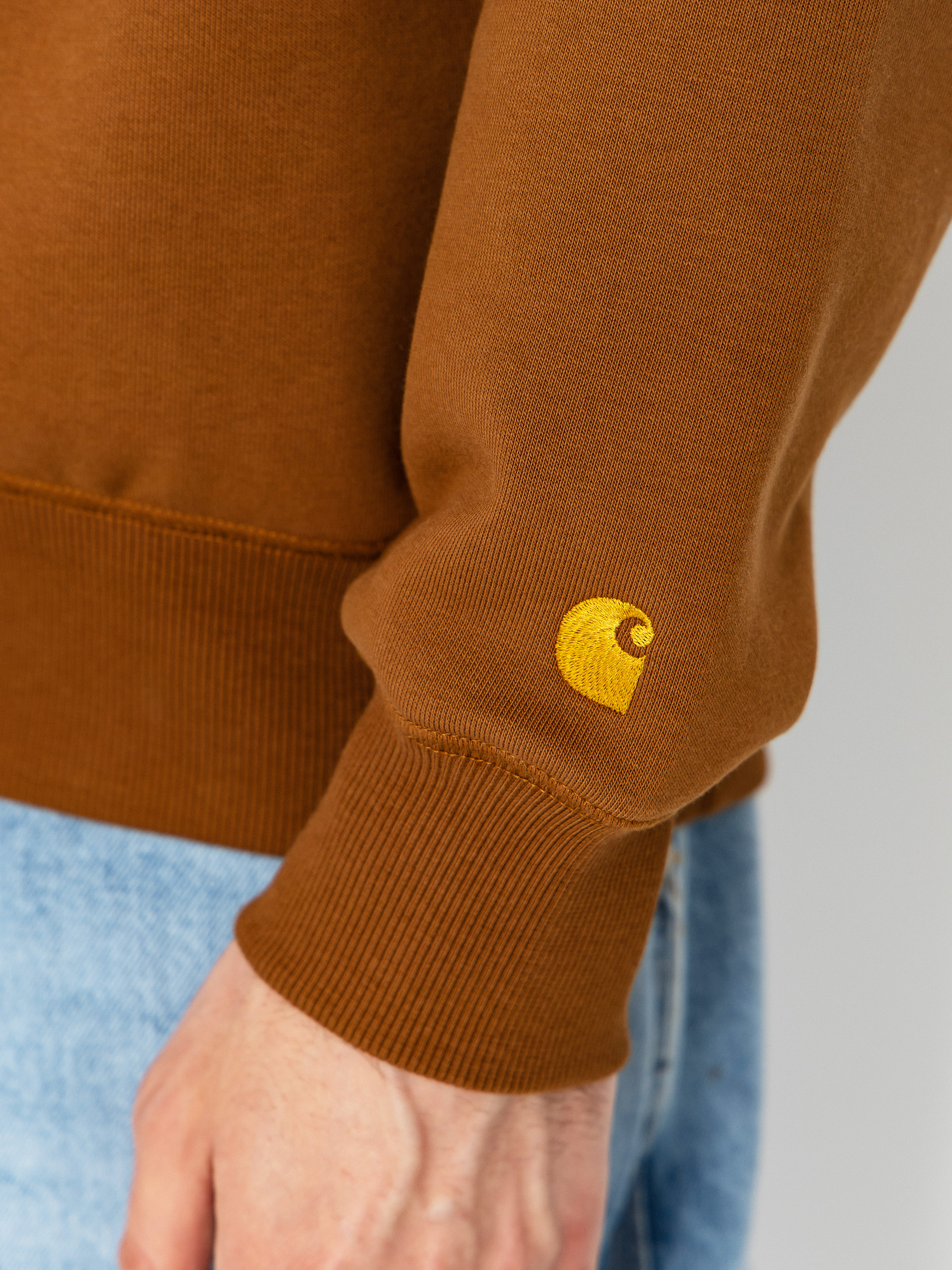 Світшот Carhartt WIP Chase (hamilton brown/gold)