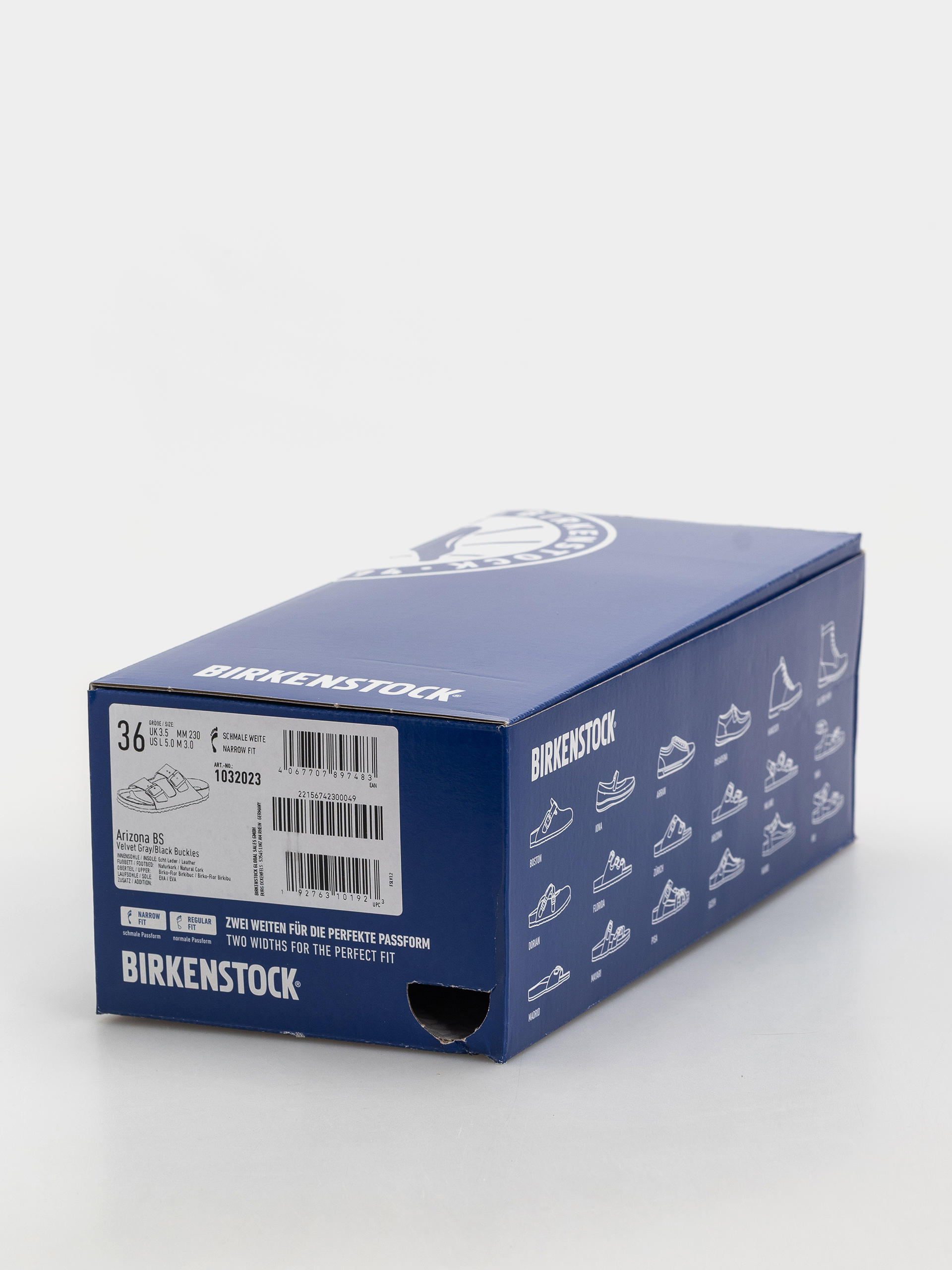 Шльопанці Birkenstock Arizona Birkibuc Narrow (velvet gray/black)