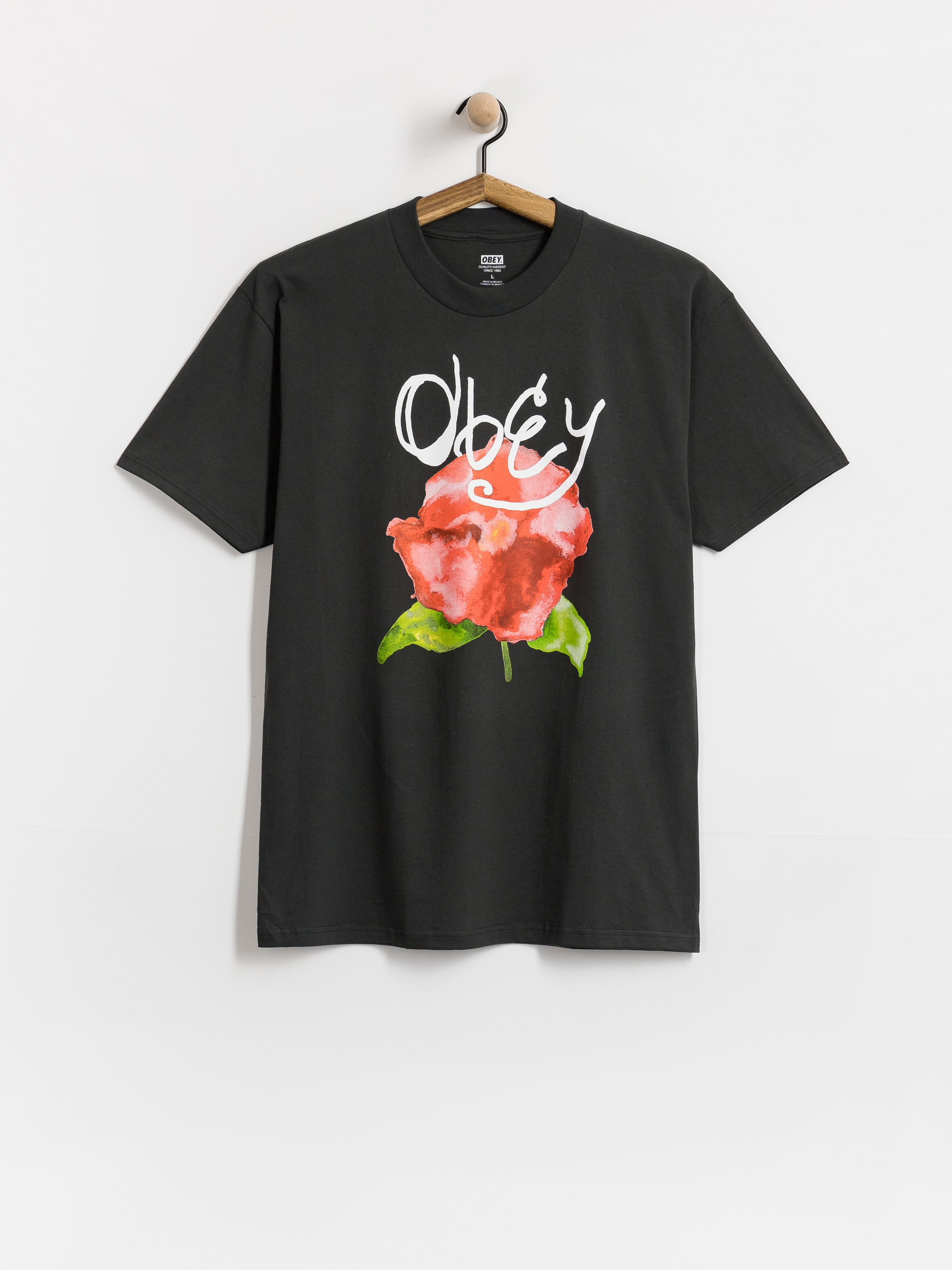 Футболка OBEY Watercolor Poppy (vintage black)