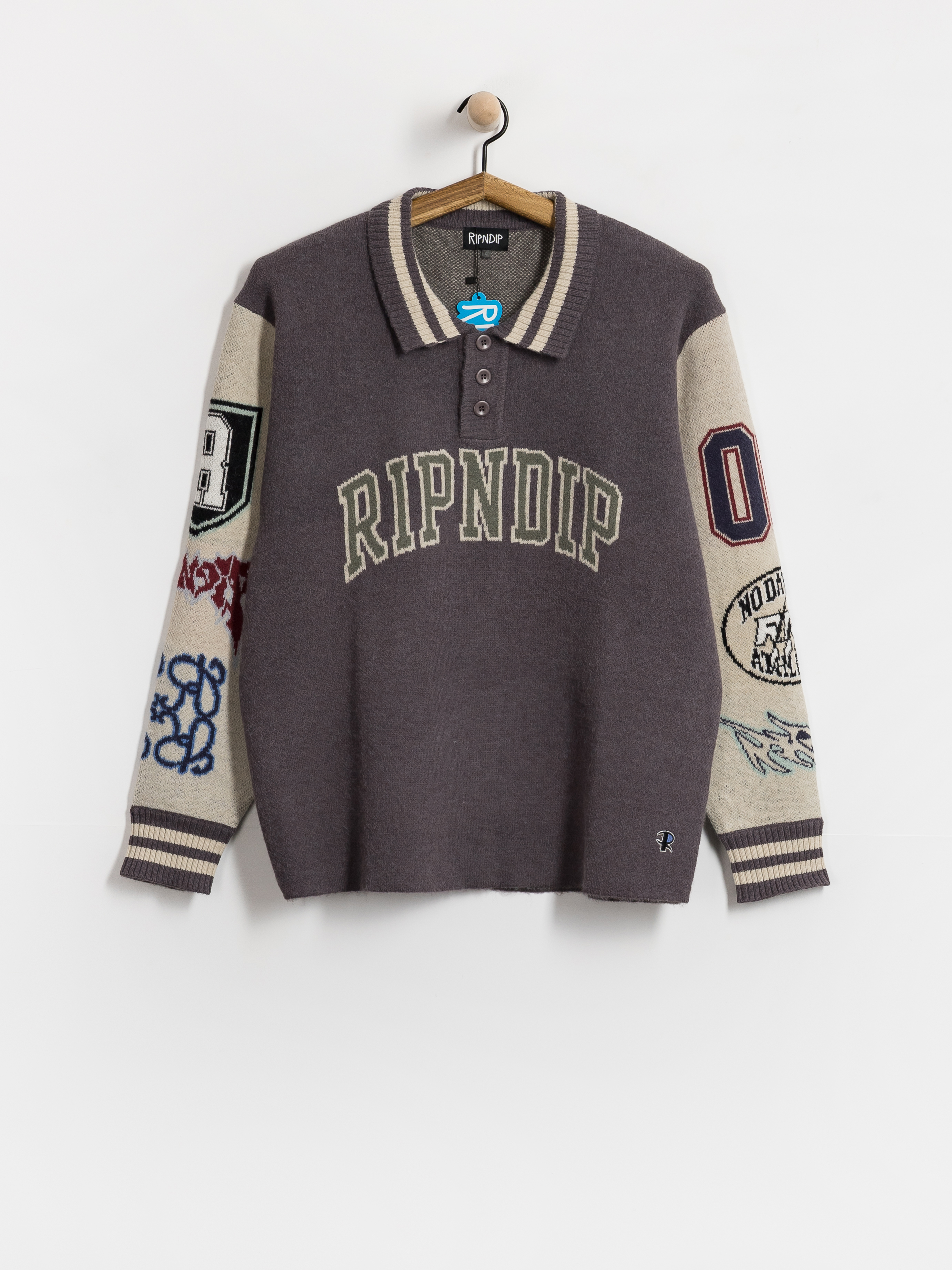 Светр RipNDip Run It Up Knit (charoal cream)