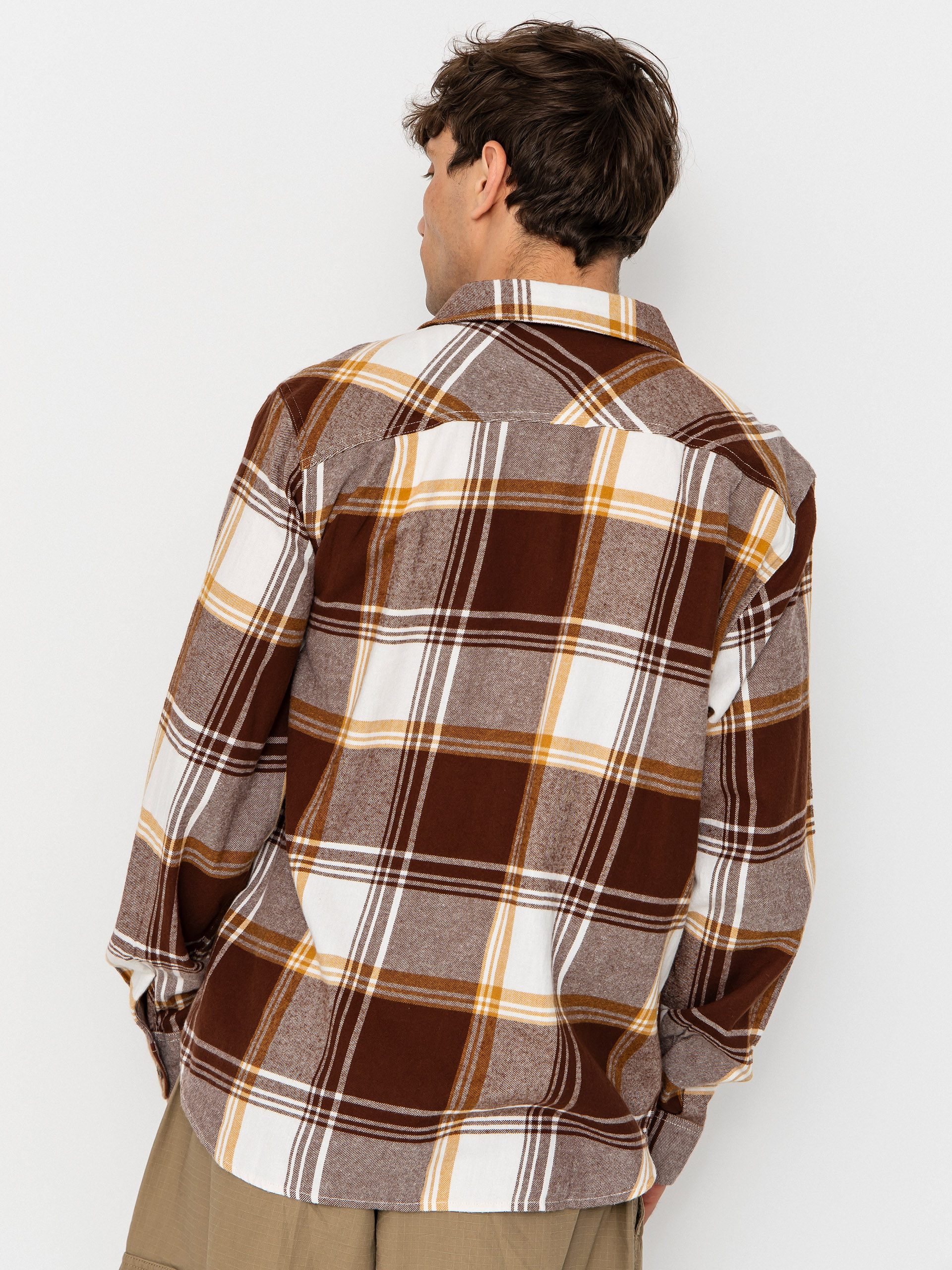 Сорочка Brixton Bowery Lw Ultra Flannel (chocolate/off white)