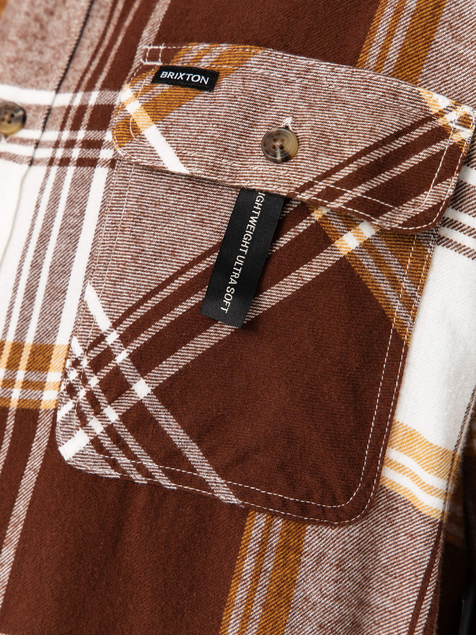 Сорочка Brixton Bowery Lw Ultra Flannel (chocolate/off white)