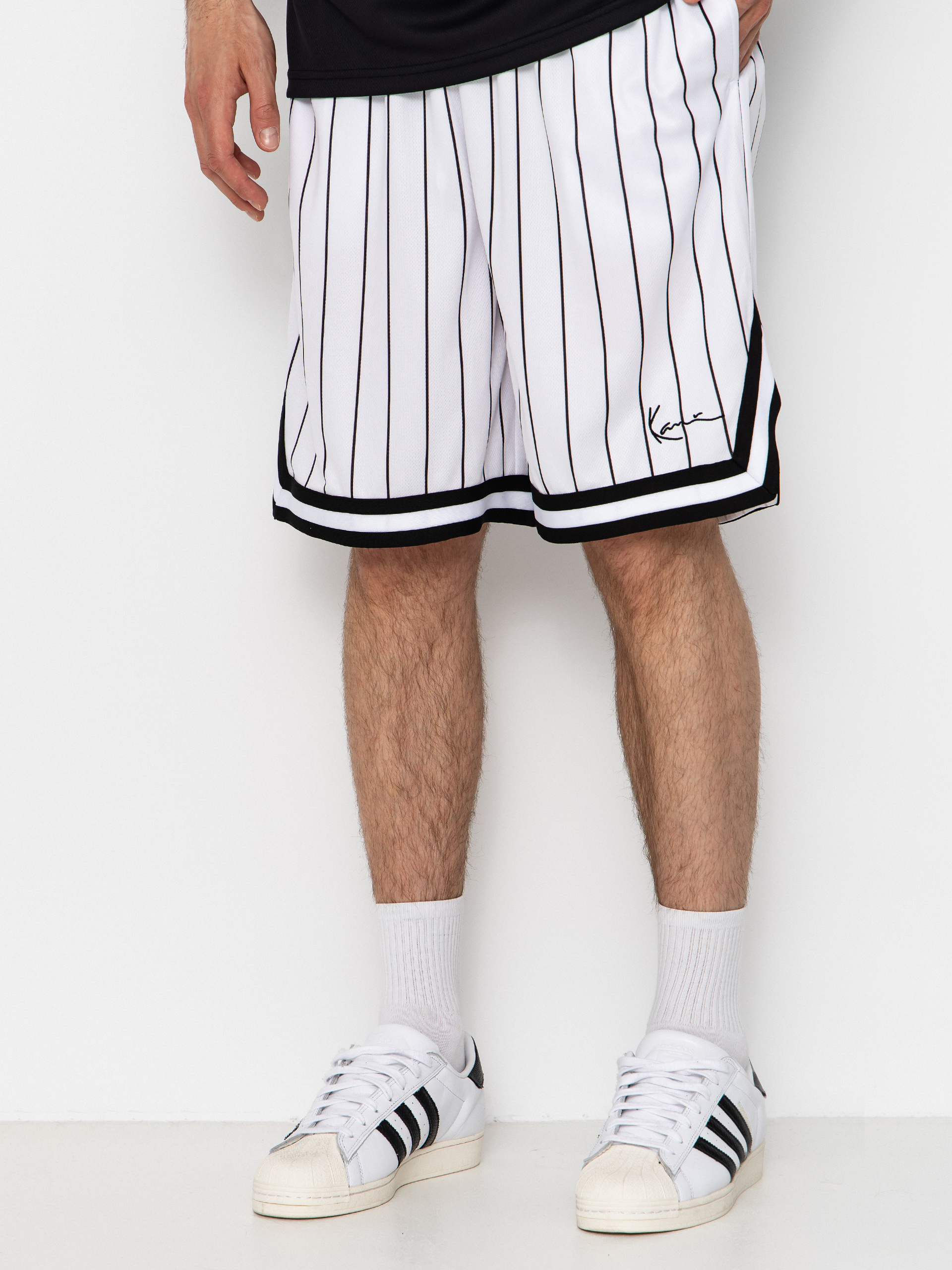 Шорти Karl Kani Small Signature Pinstripe Mesh (white/black)