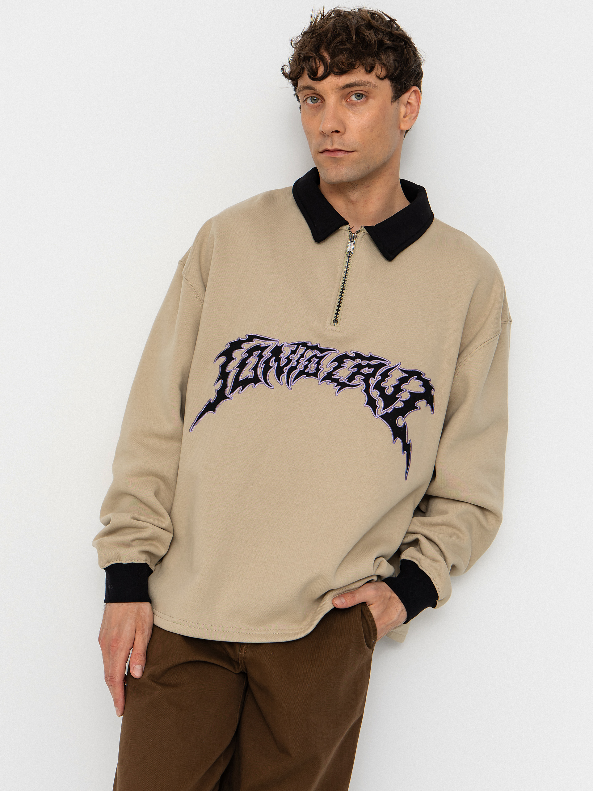 Світшот Santa Cruz Out Of Time Strip 1/4 Zip (stone grey)