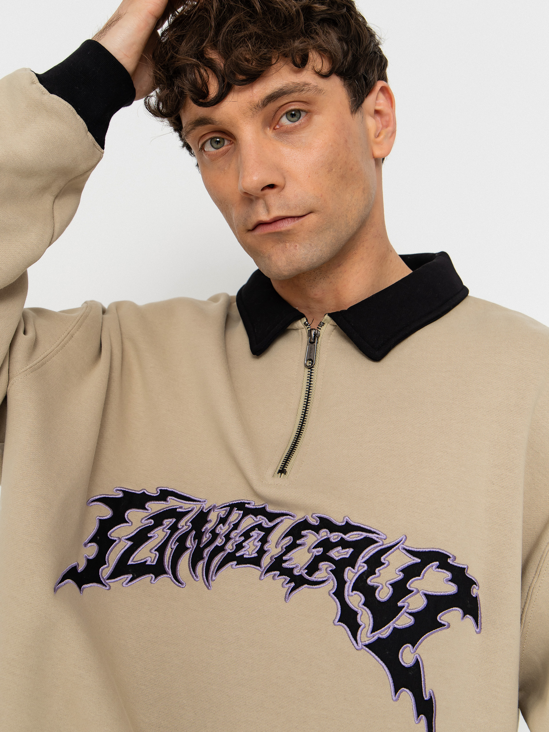 Світшот Santa Cruz Out Of Time Strip 1/4 Zip (stone grey)