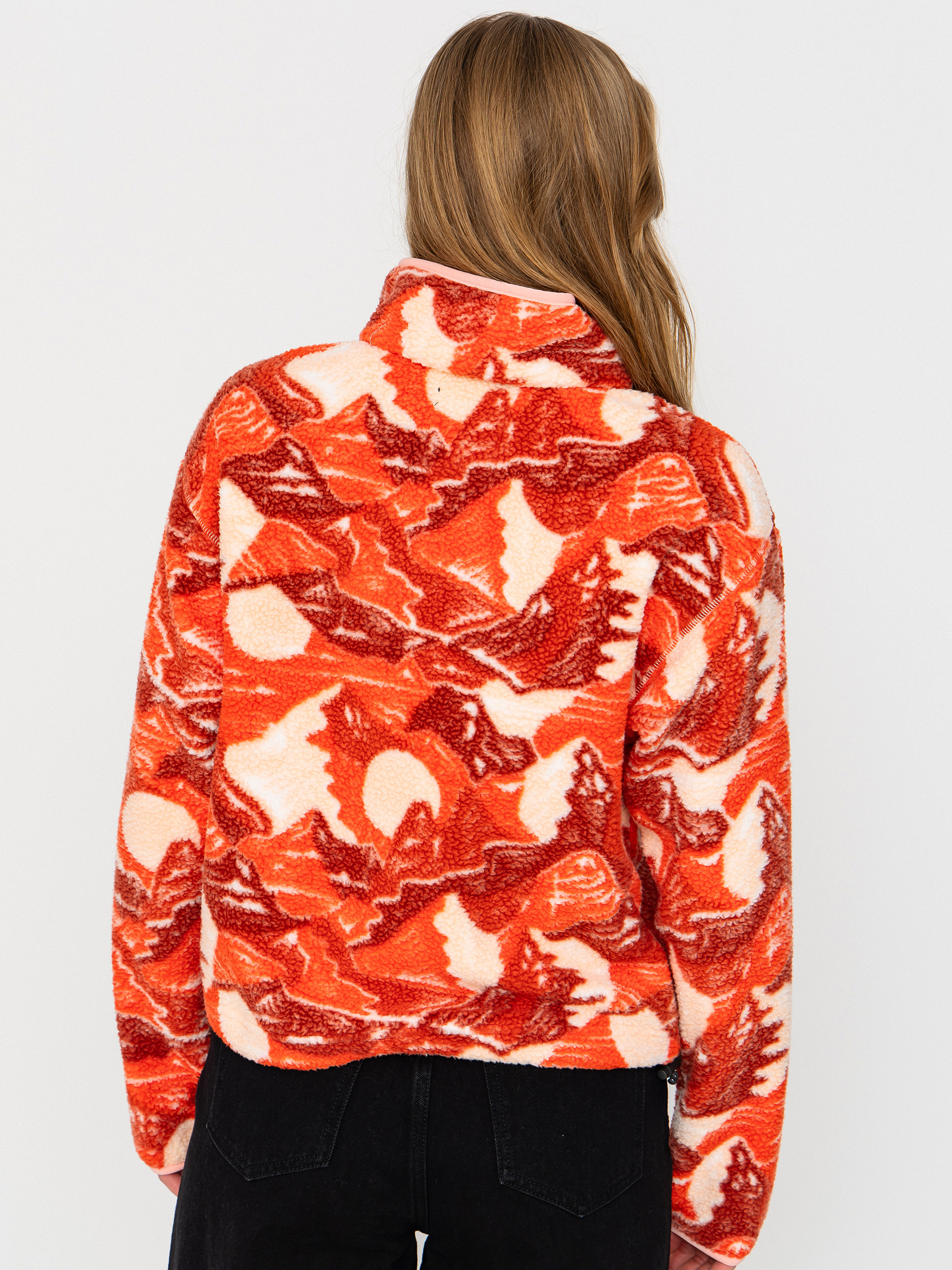 Жіночий Флісовий светр Columbia Helvetia II Printed Cropped Half Snap (poppy red/sunscape)