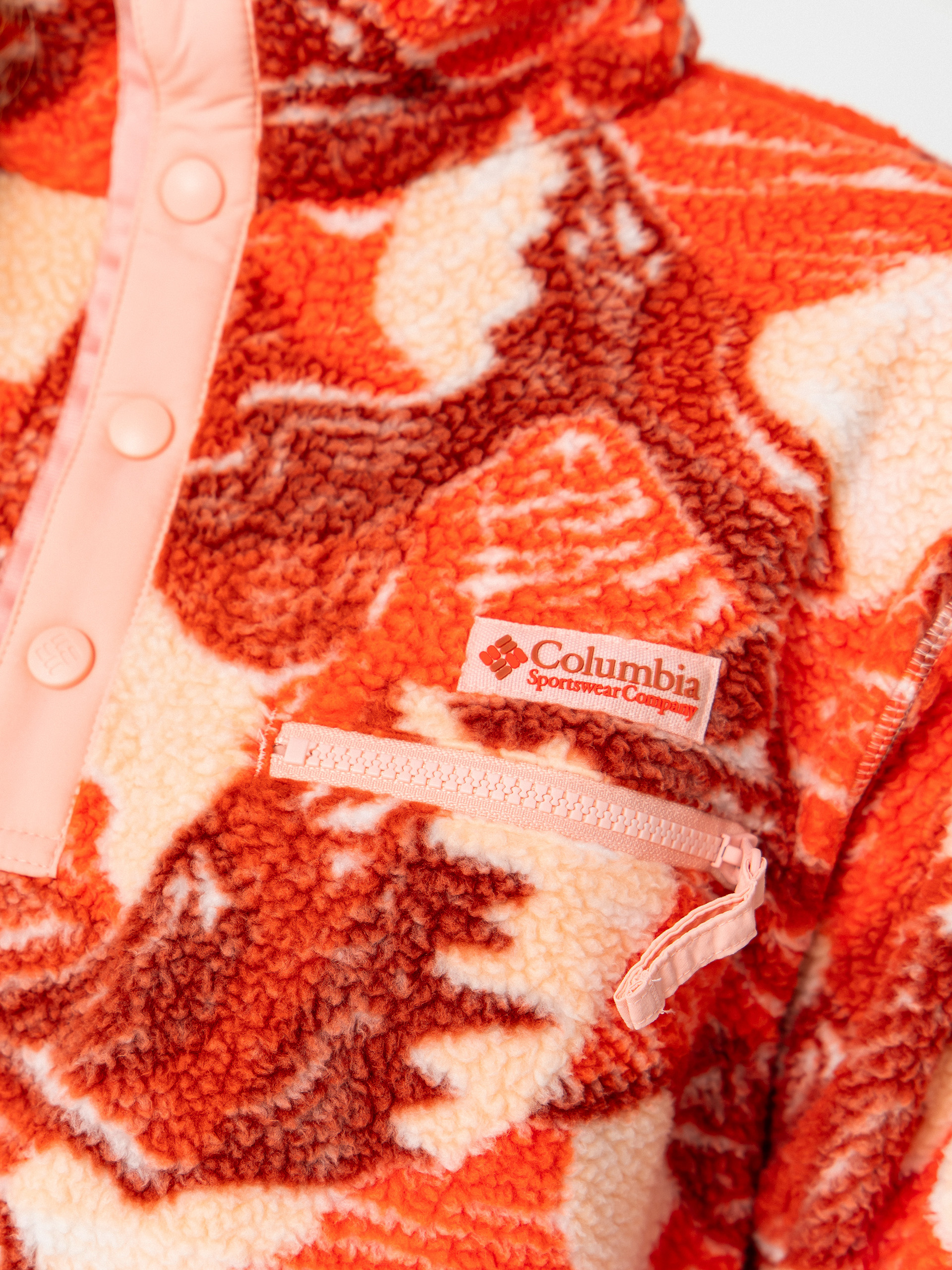 Жіночий Флісовий светр Columbia Helvetia II Printed Cropped Half Snap (poppy red/sunscape)